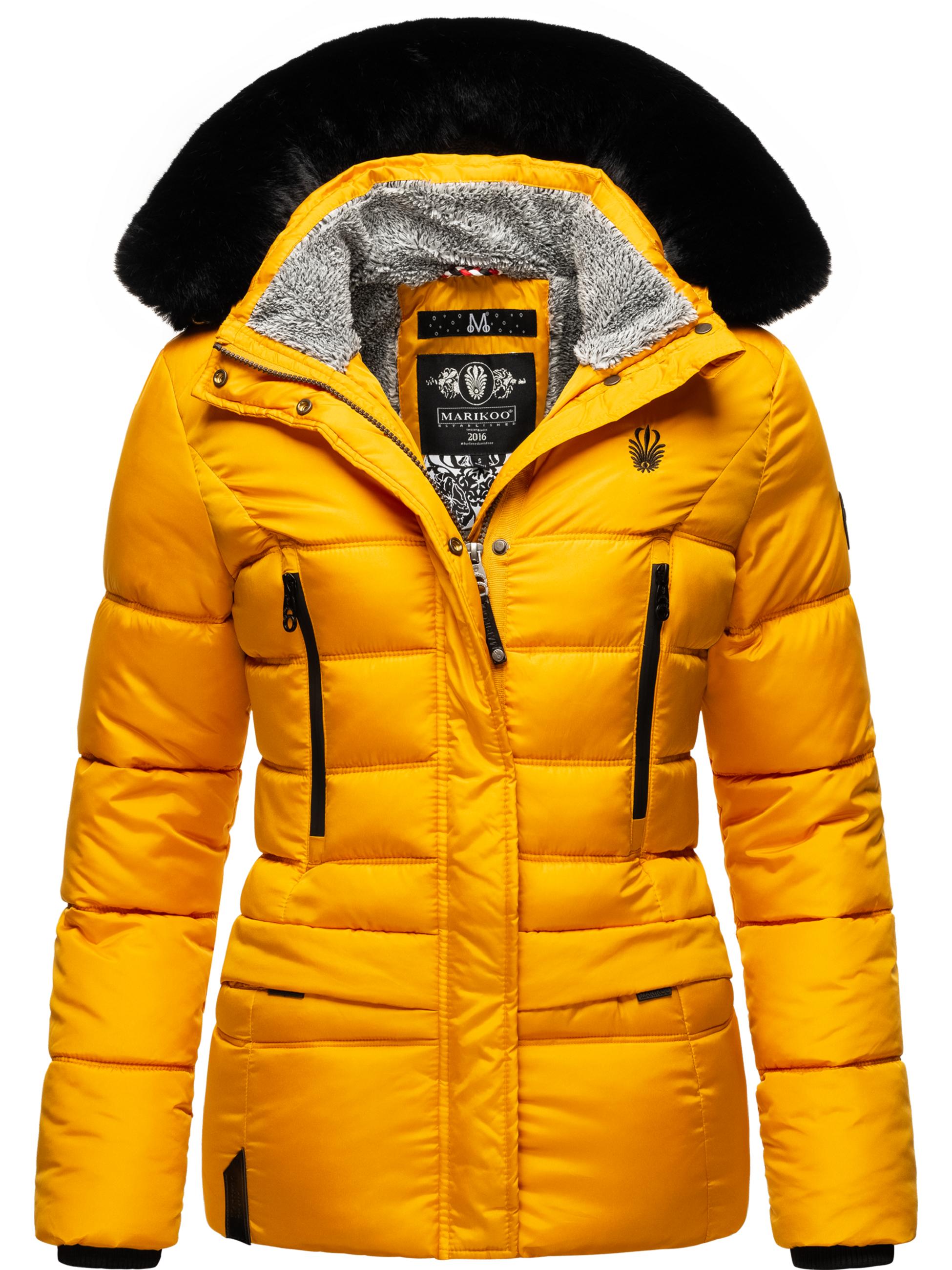 Winter Steppjacke mit weicher Kapuze "Loveleen" Yellow