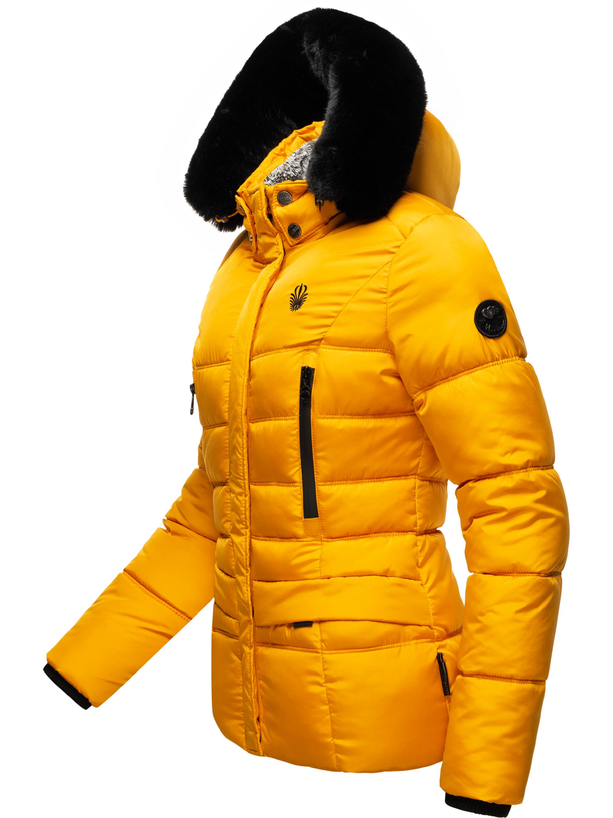 Winter Steppjacke mit weicher Kapuze "Loveleen" Yellow