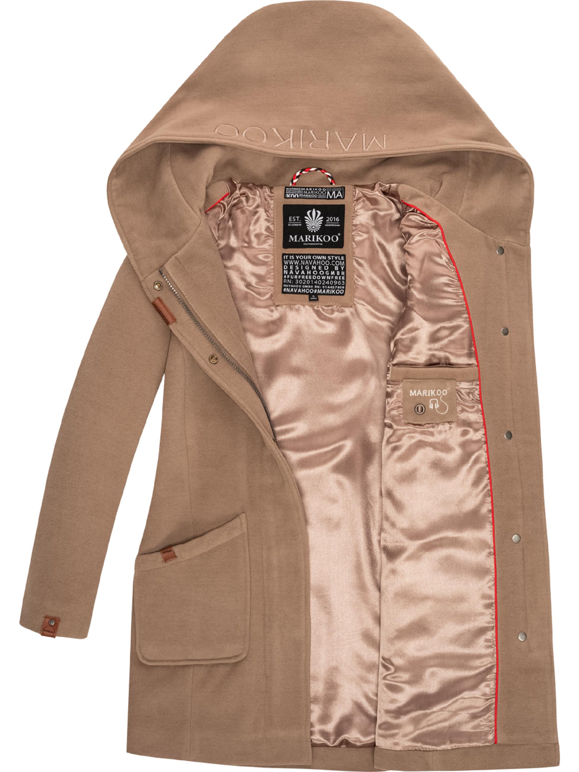 Edler Wollmantel mit Kapuze "Maikoo" Taupe Grey