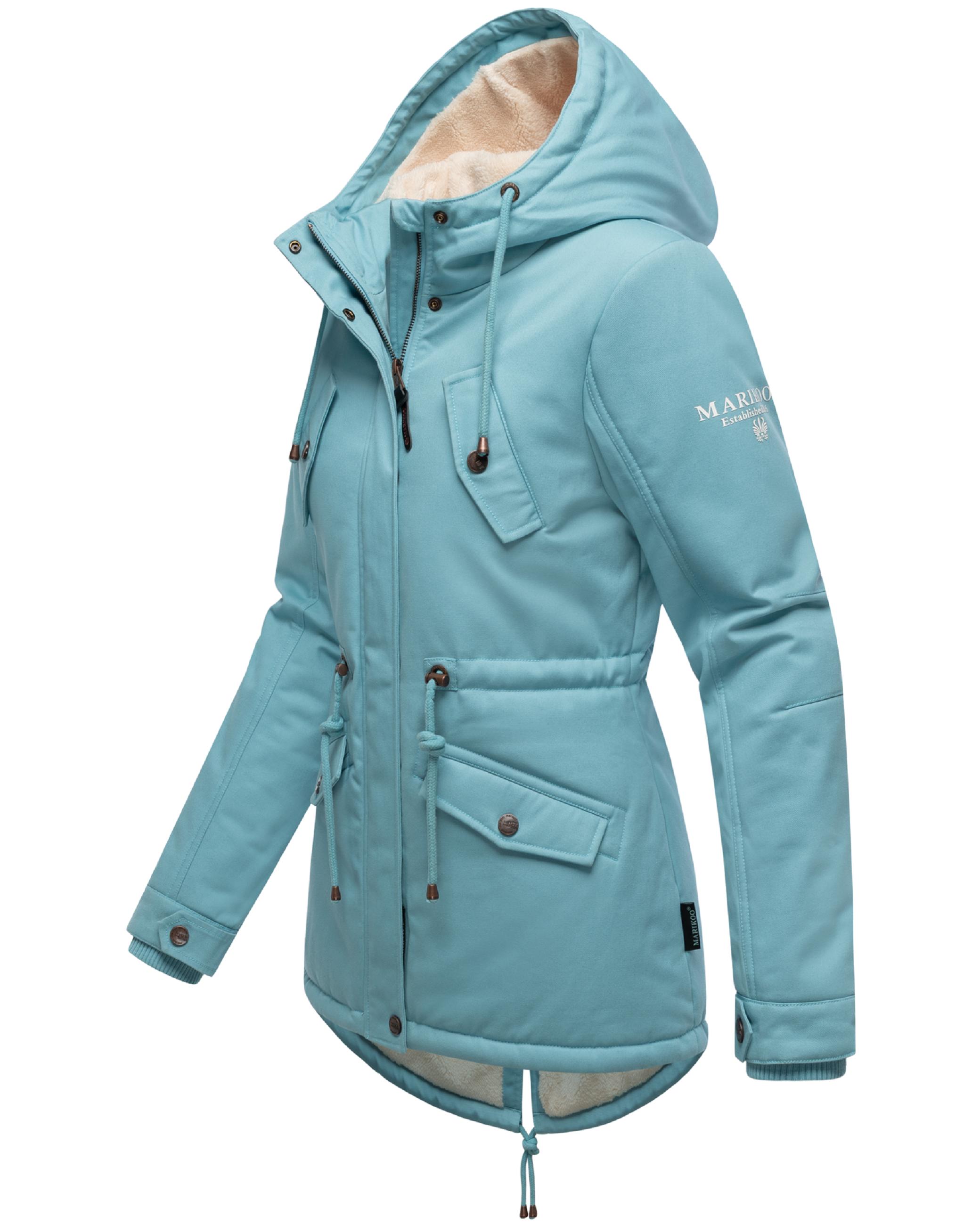 Weicher Baumwoll-Kurzmantel mit Kapuze "Manolya" Sky Blue