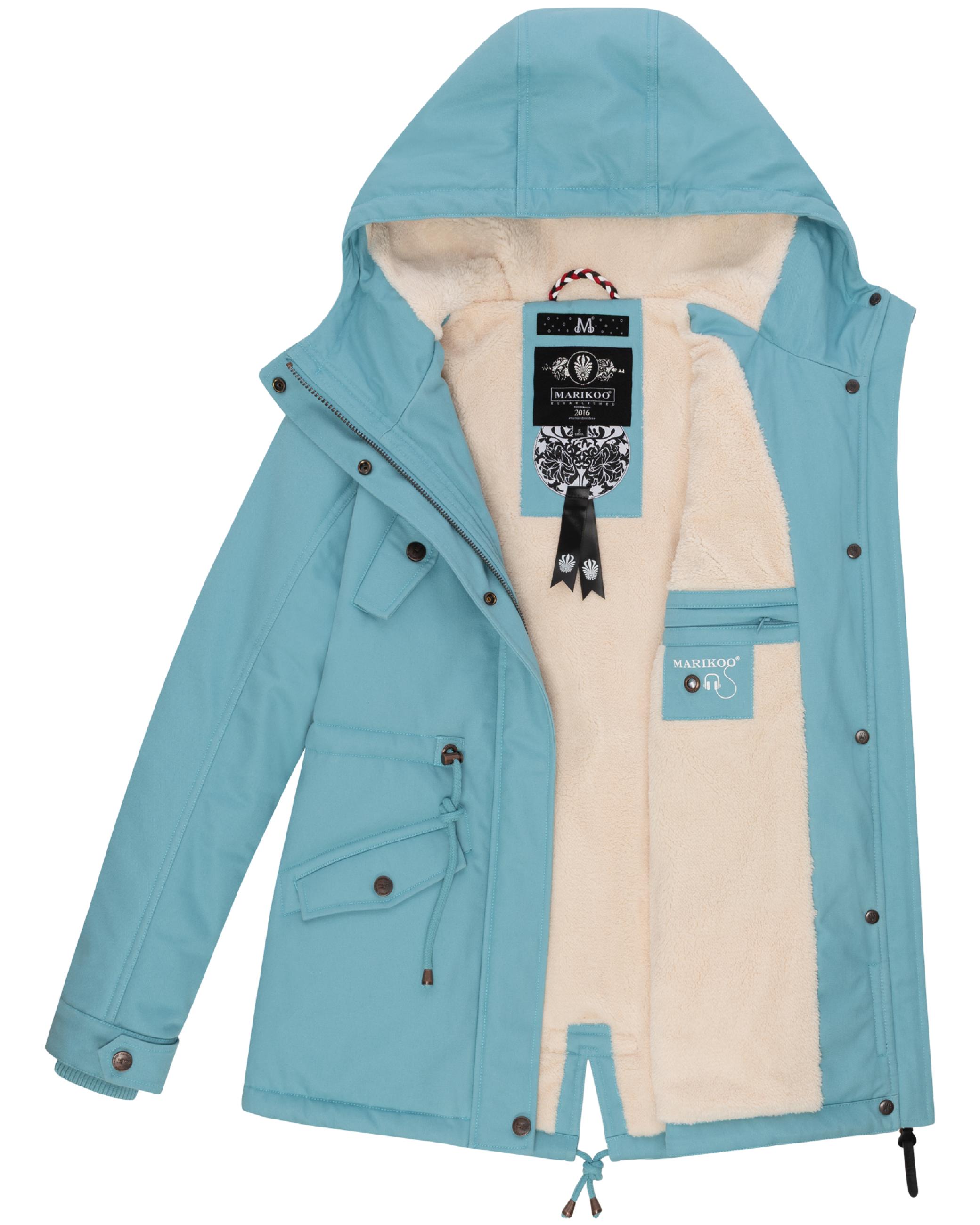 Weicher Baumwoll-Kurzmantel mit Kapuze "Manolya" Sky Blue