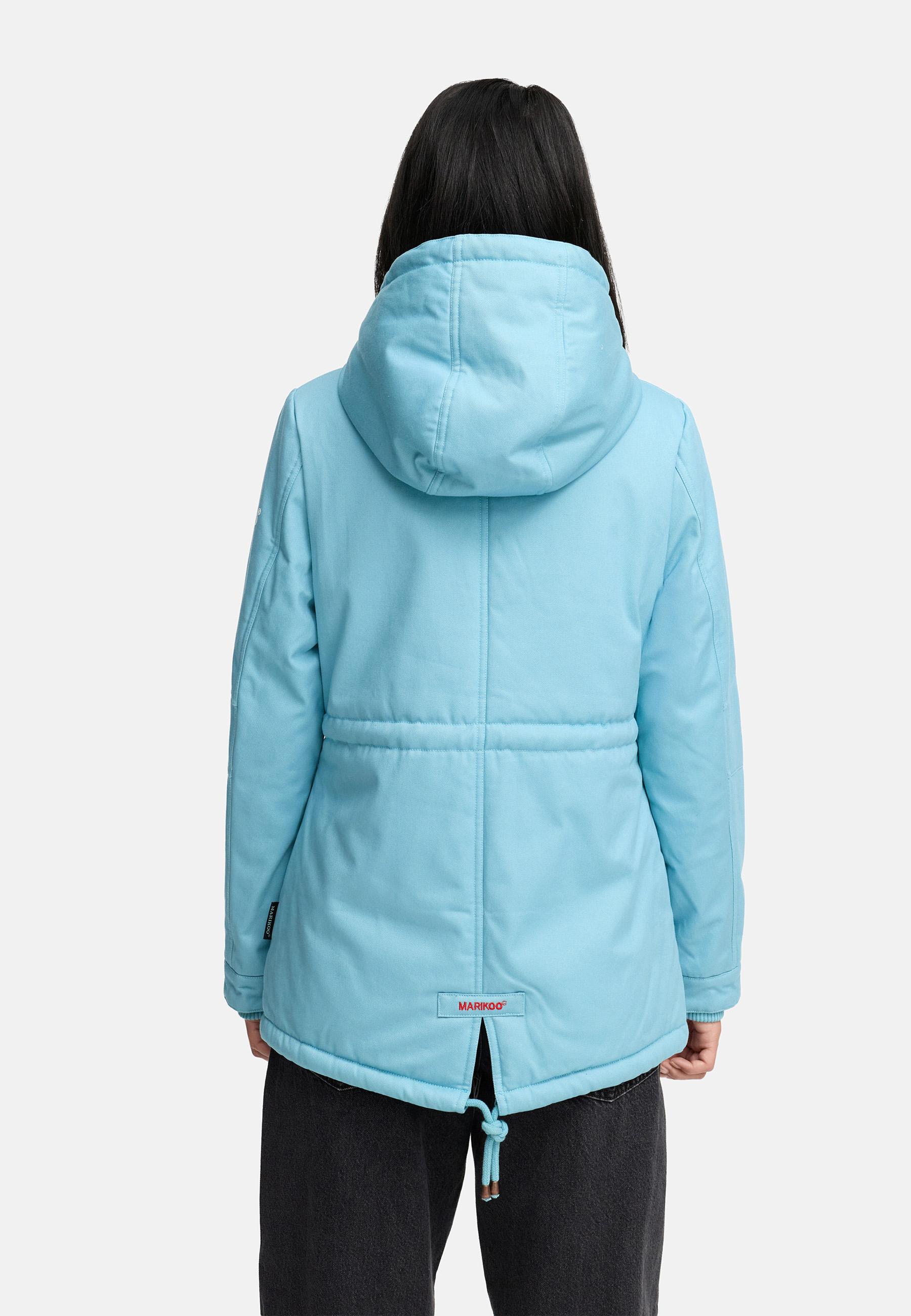 Weicher Baumwoll-Kurzmantel mit Kapuze "Manolya" Sky Blue