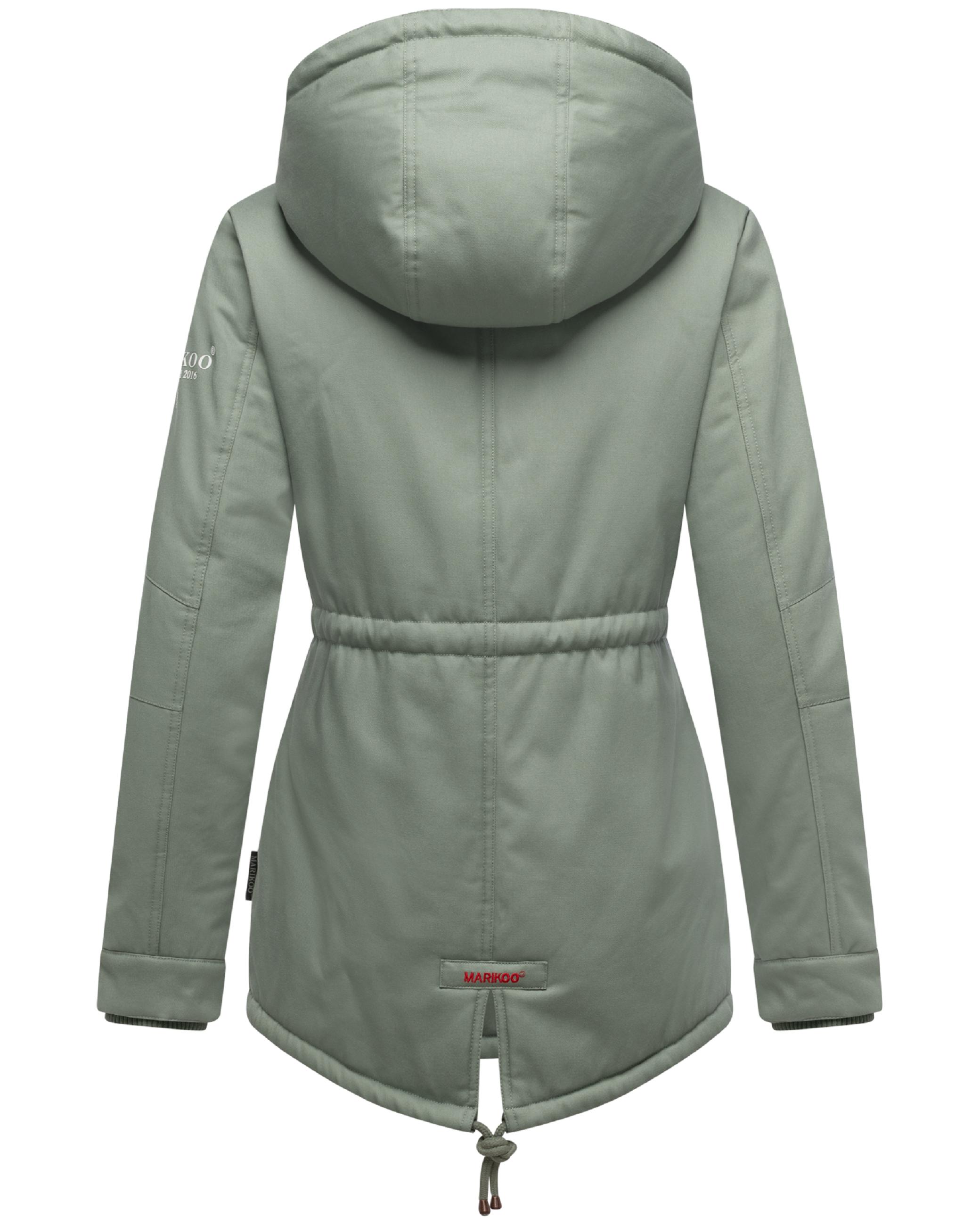 Weicher Baumwoll-Kurzmantel mit Kapuze "Manolya" Smokey Mint