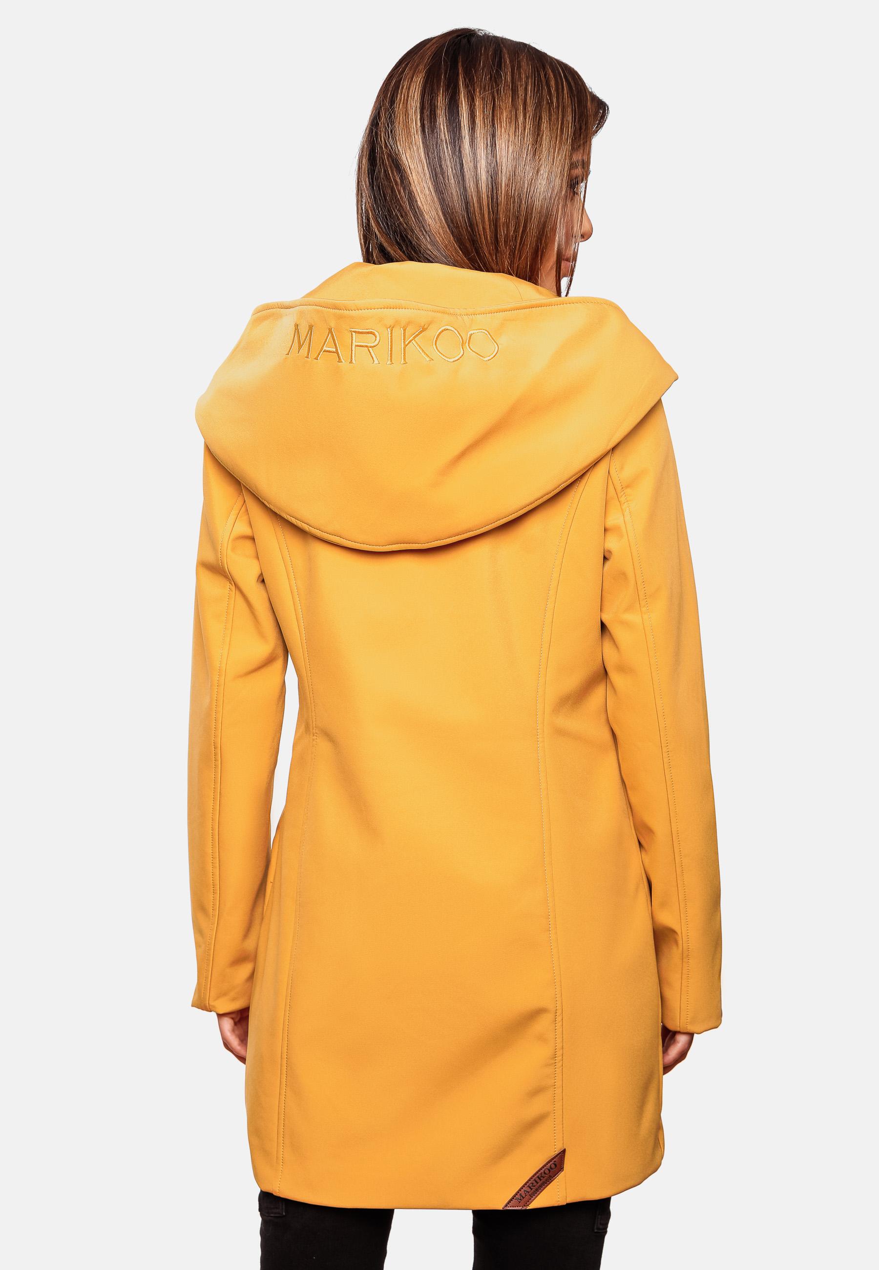 Wasserdichter Softshell-Mantel lang mit Kapuze "Mayleen" Amber Yellow