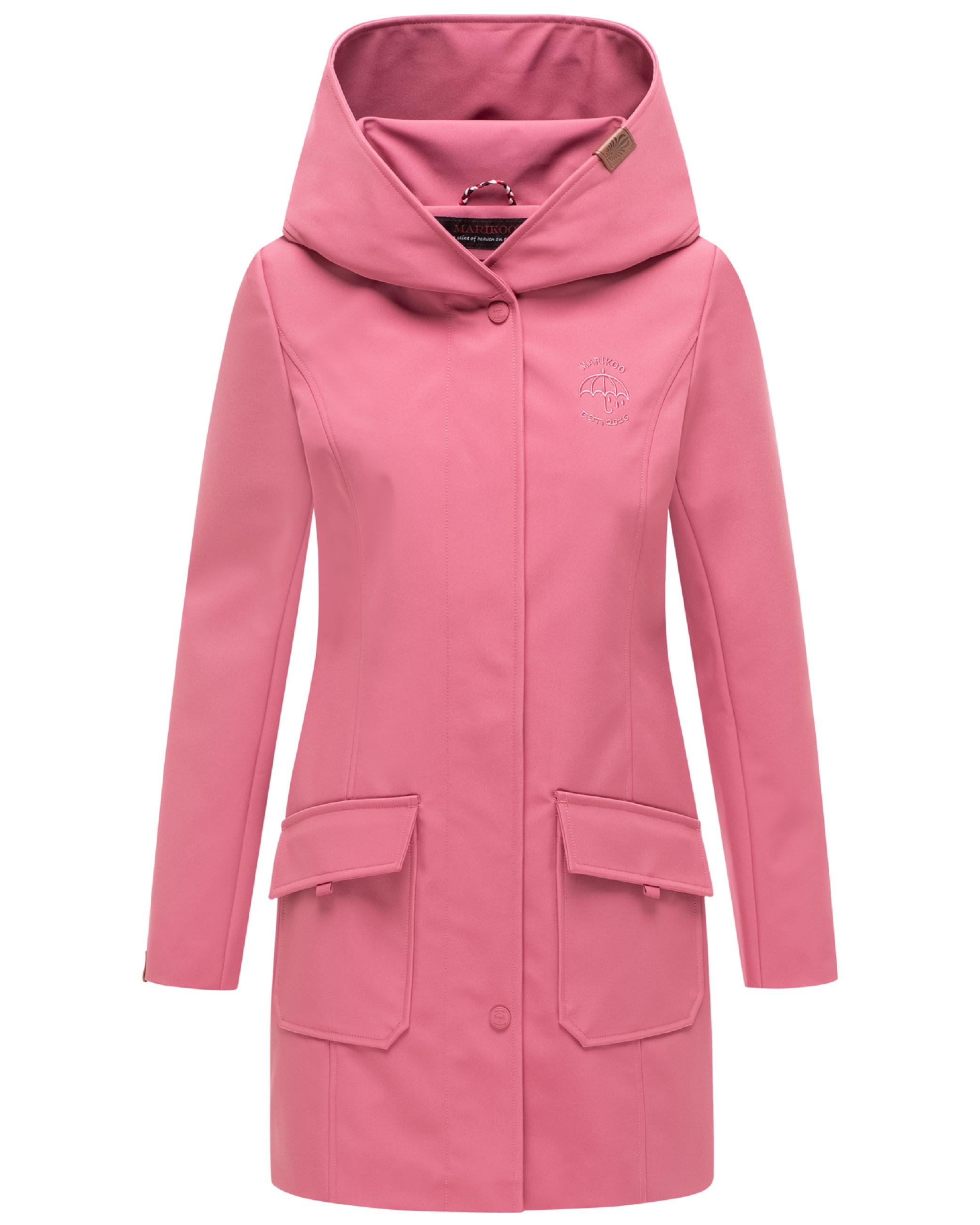 Wasserdichter Softshell-Mantel lang mit Kapuze "Mayleen" Berry