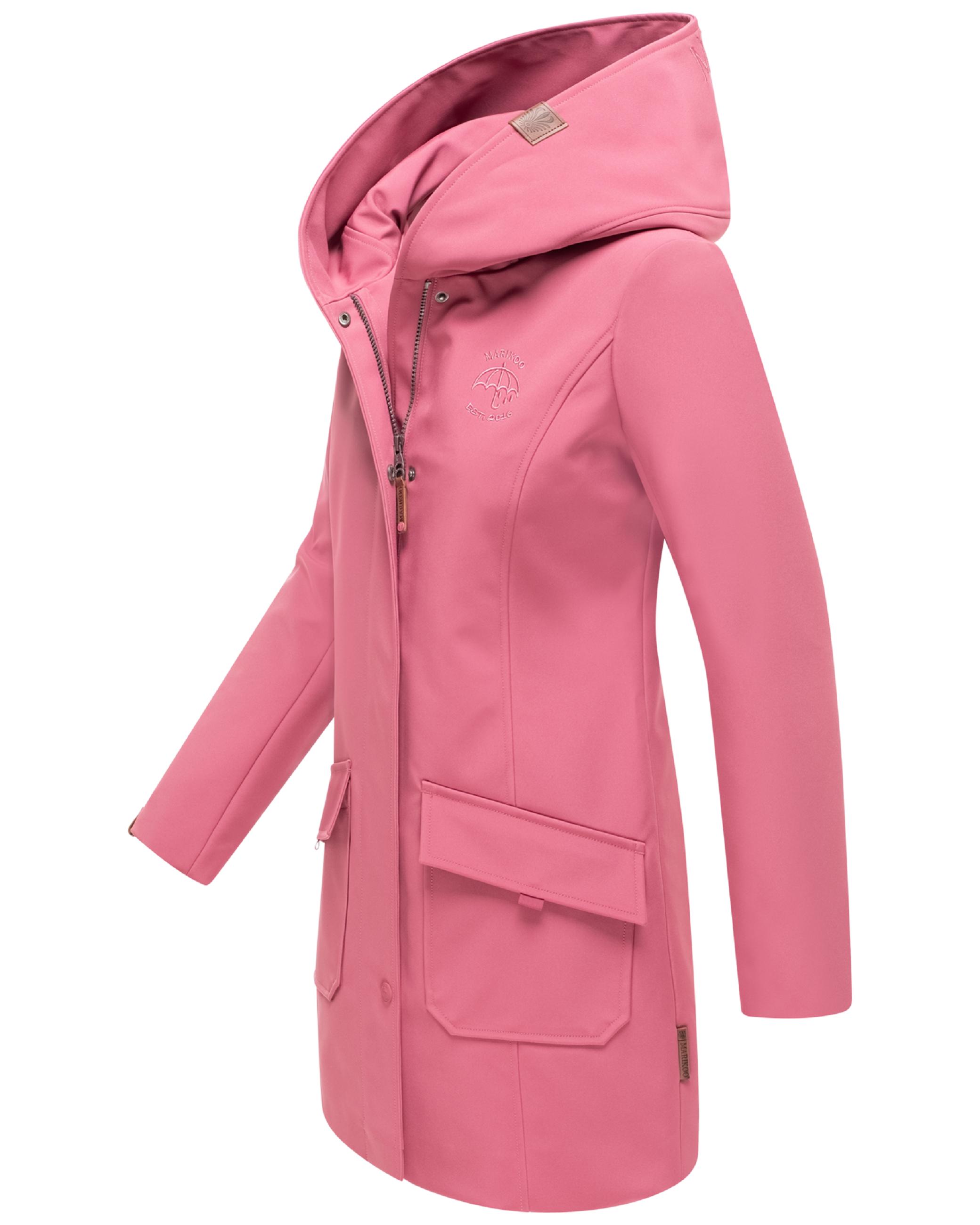 Wasserdichter Softshell-Mantel lang mit Kapuze "Mayleen" Berry