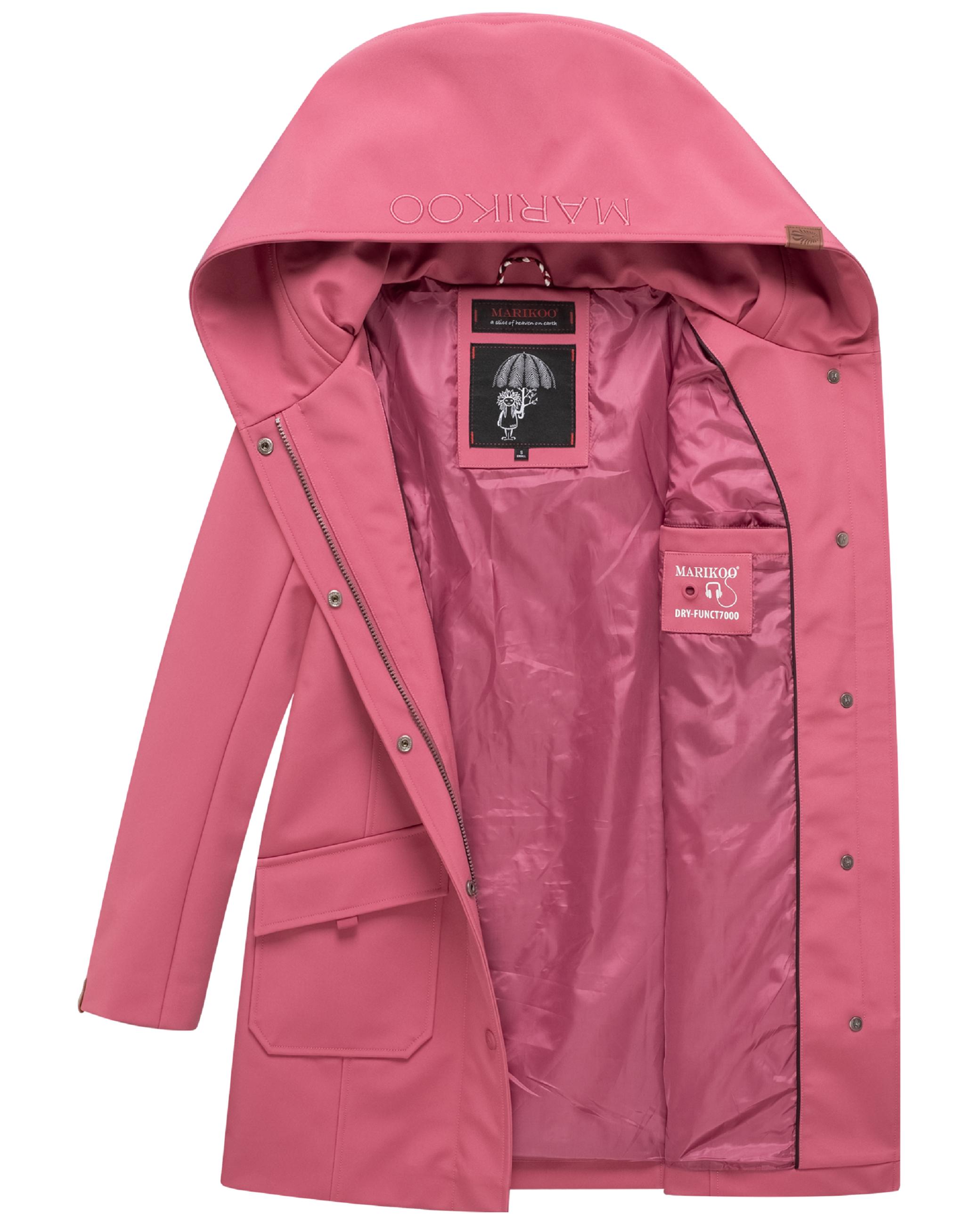 Wasserdichter Softshell-Mantel lang mit Kapuze "Mayleen" Berry