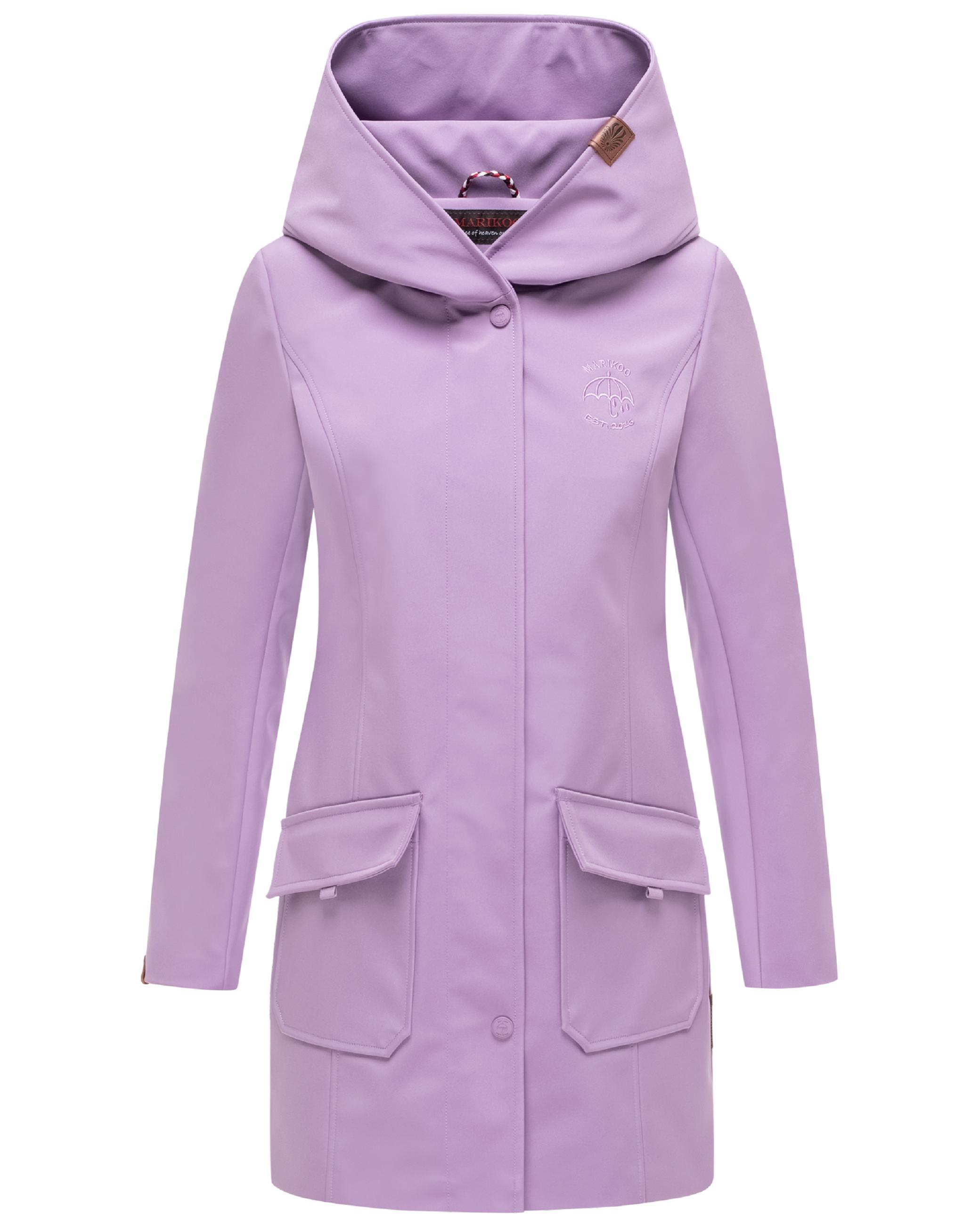 Wasserdichter Softshell-Mantel lang mit Kapuze "Mayleen" Dark Lilac