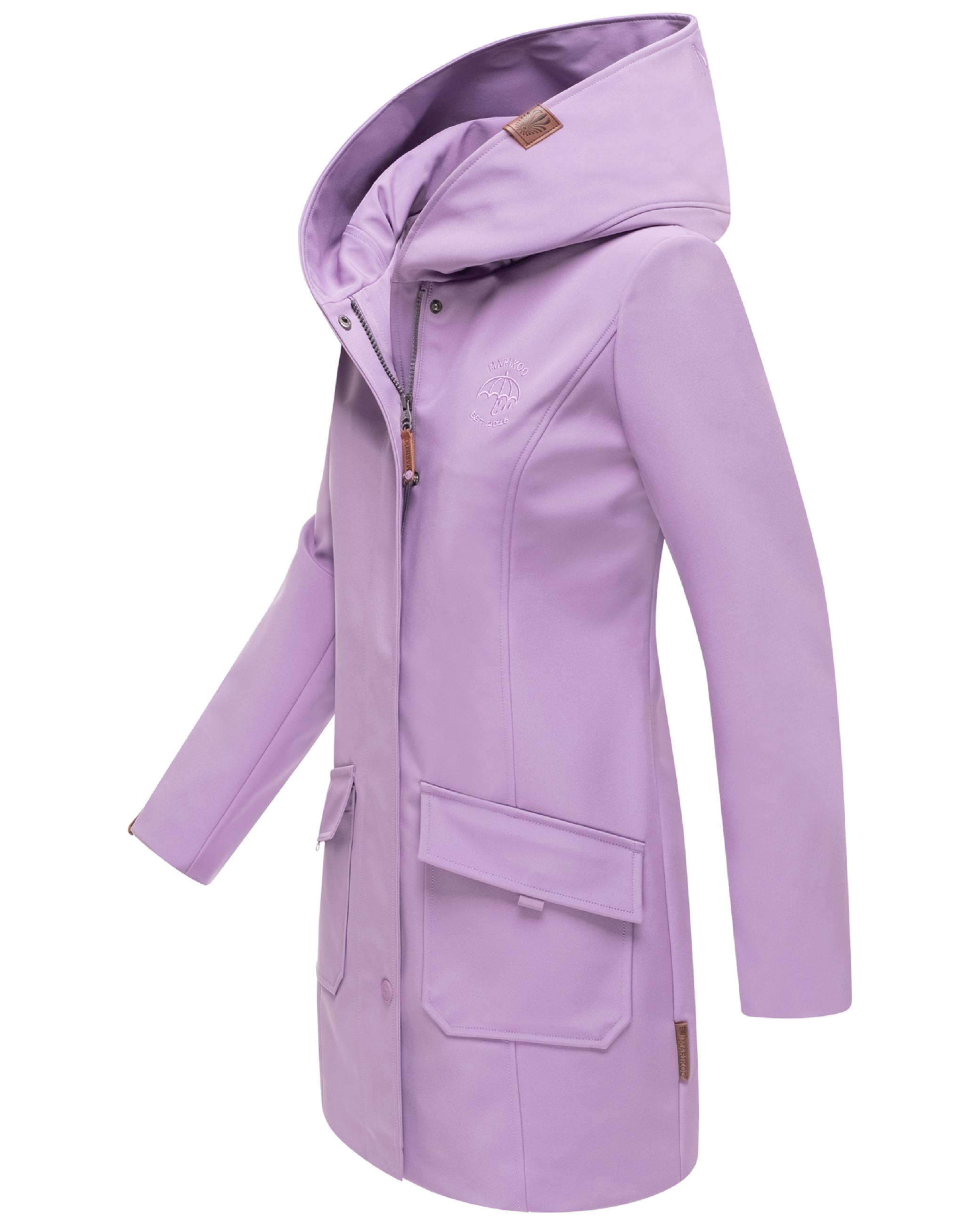 Wasserdichter Softshell-Mantel lang mit Kapuze "Mayleen" Dark Lilac