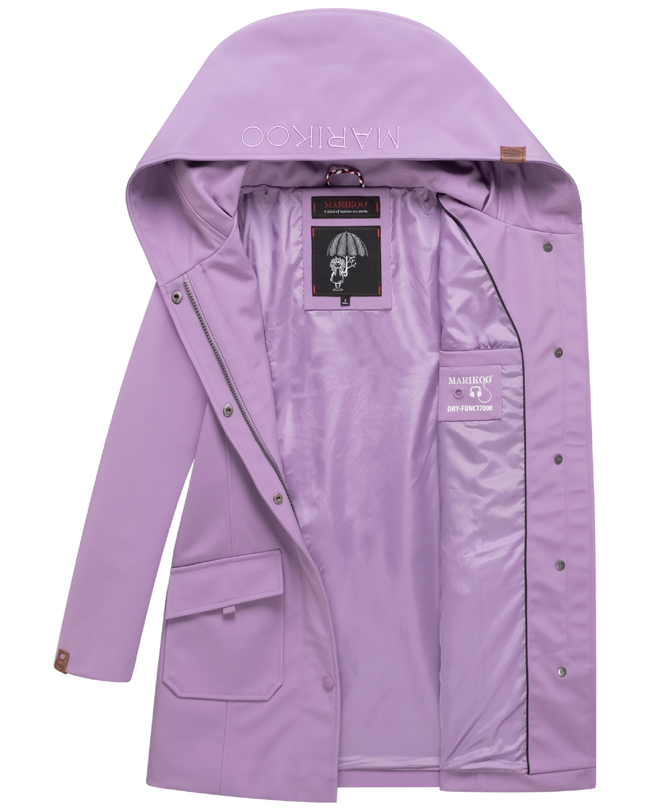 Wasserdichter Softshell-Mantel lang mit Kapuze "Mayleen" Dark Lilac