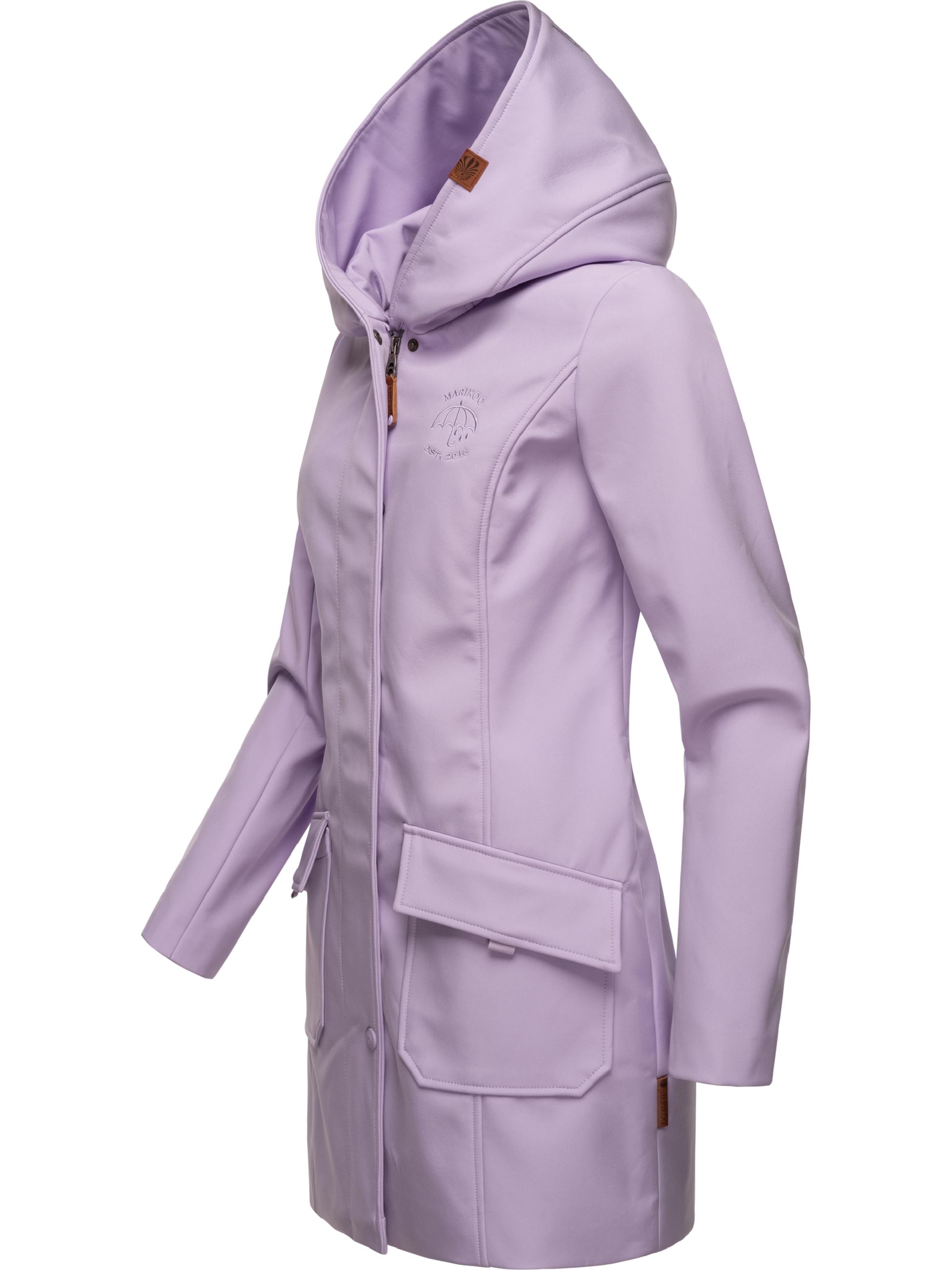 Wasserdichter Softshell-Mantel lang mit Kapuze "Mayleen" Light Lilac