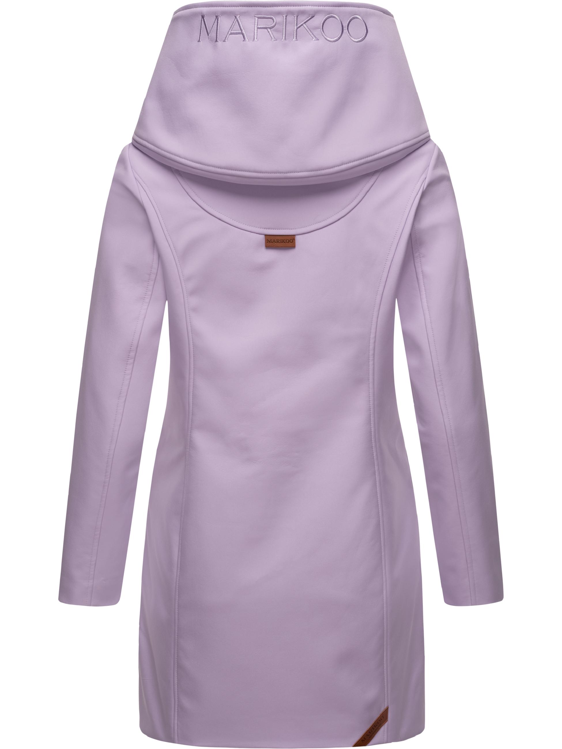 Wasserdichter Softshell-Mantel lang mit Kapuze "Mayleen" Light Lilac