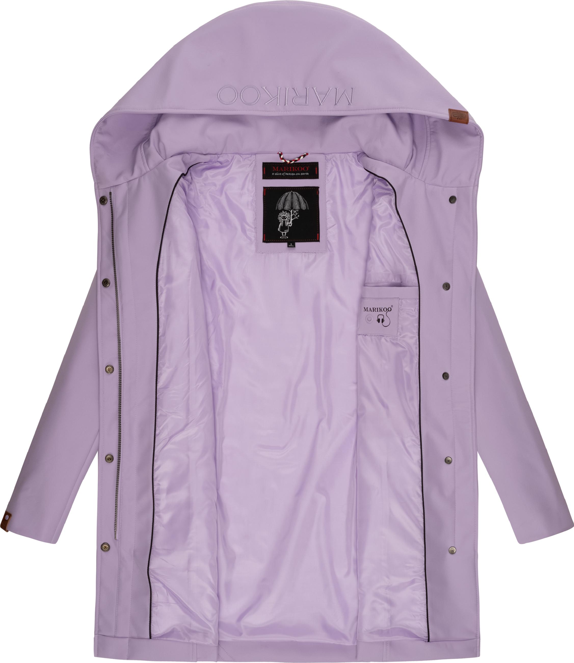 Wasserdichter Softshell-Mantel lang mit Kapuze "Mayleen" Light Lilac