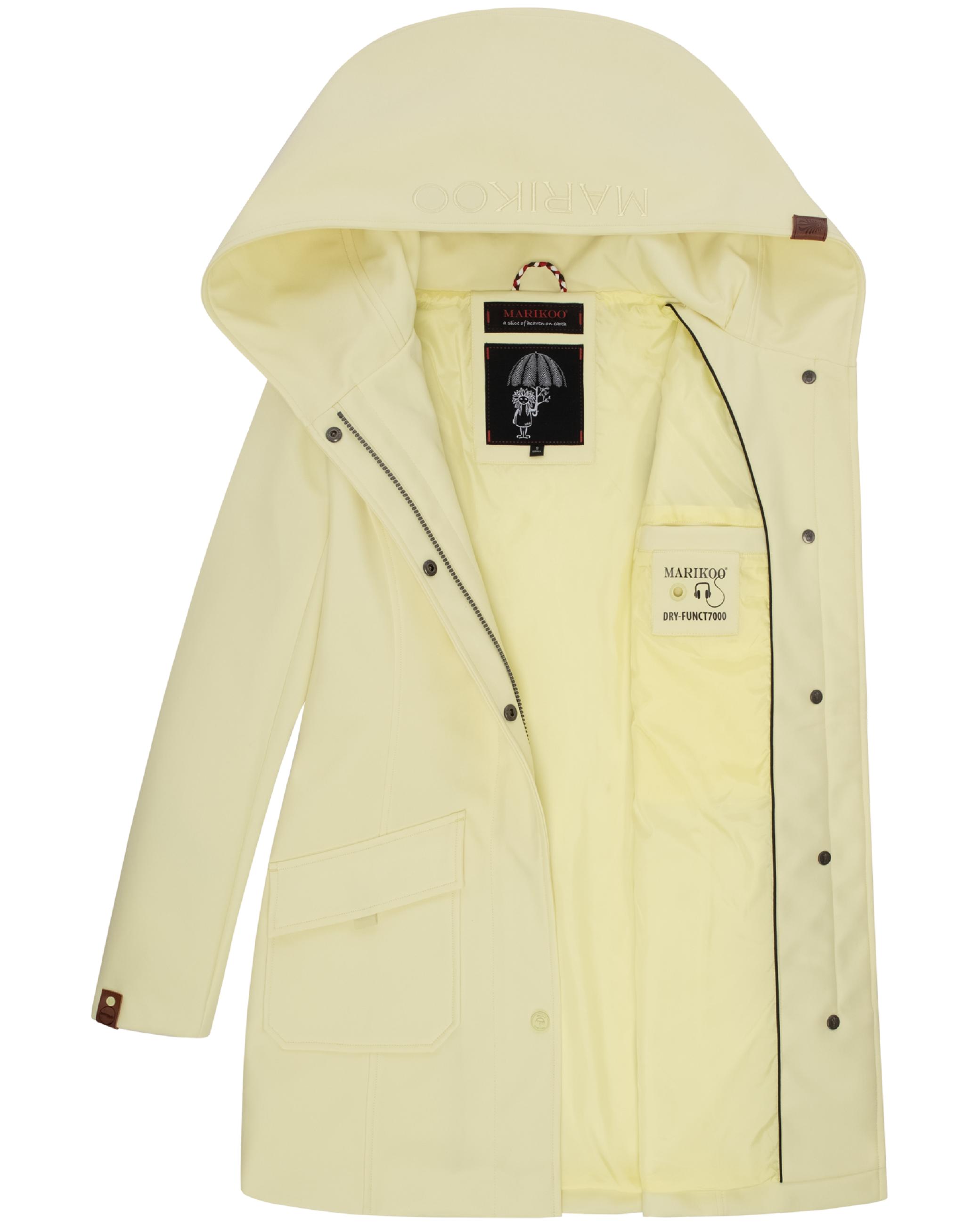 Wasserdichter Softshell-Mantel lang mit Kapuze "Mayleen" Pastel Yellow