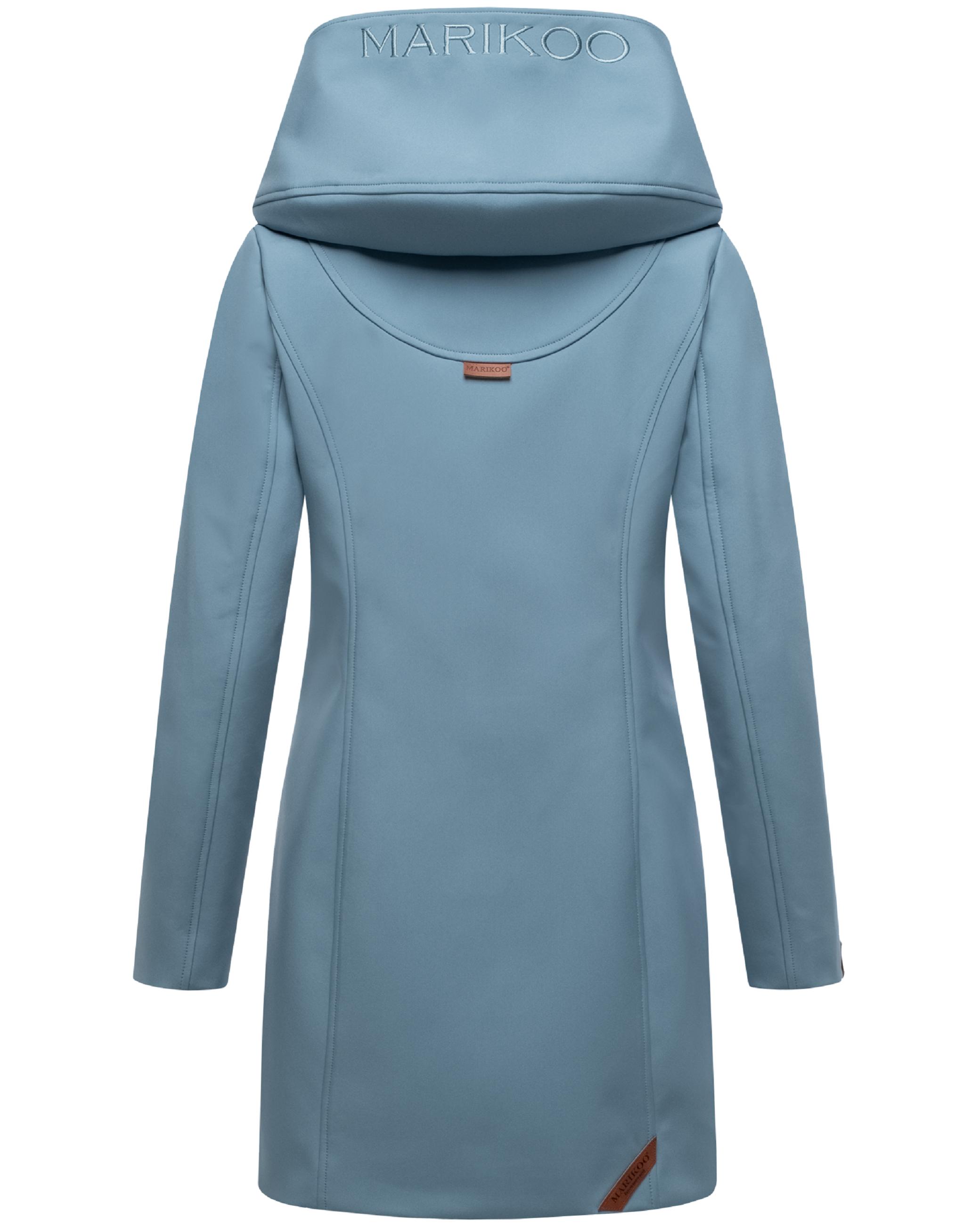 Wasserdichter Softshell-Mantel lang mit Kapuze "Mayleen" Powder Blue