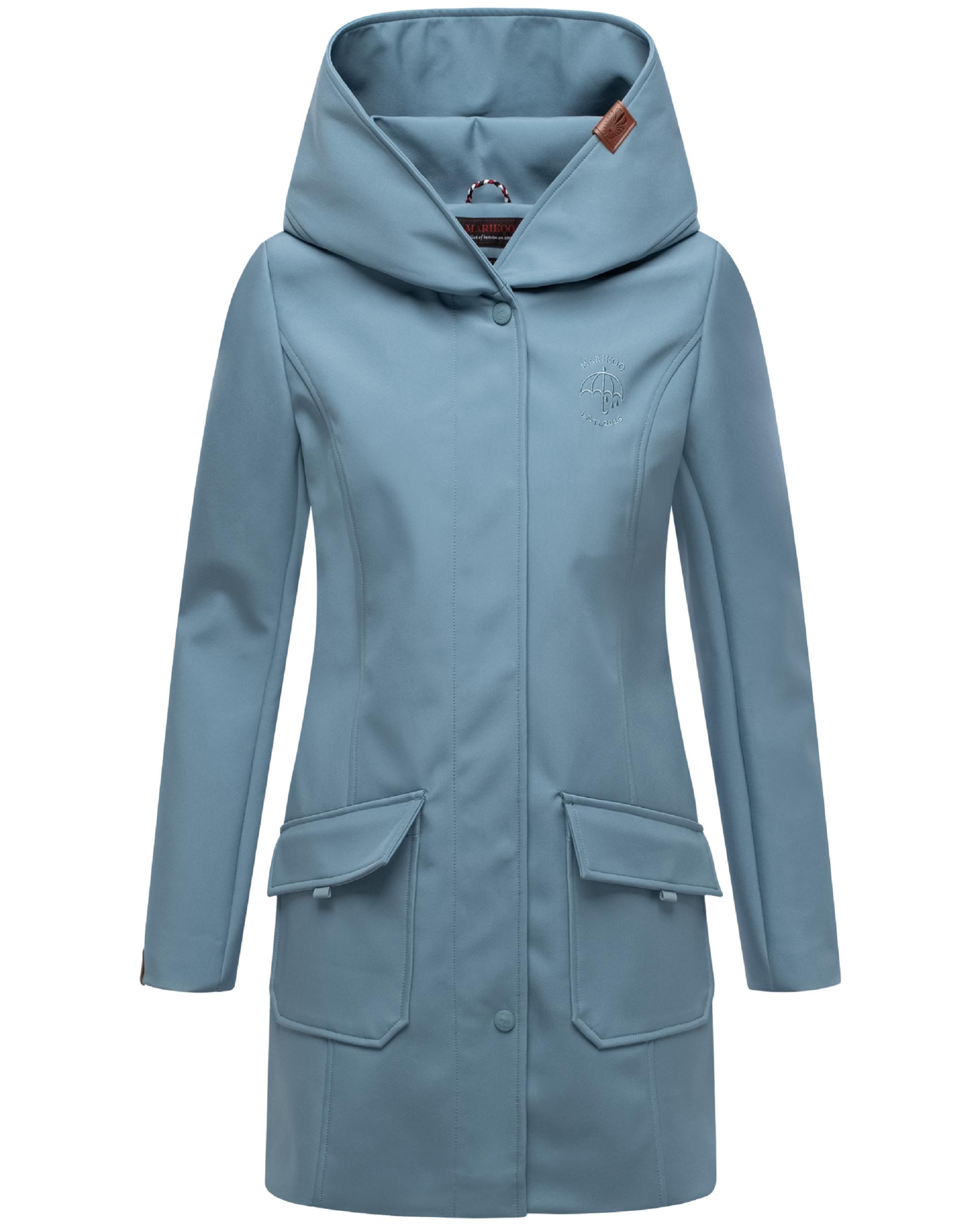 Wasserdichter Softshell-Mantel lang mit Kapuze "Mayleen" Powder Blue
