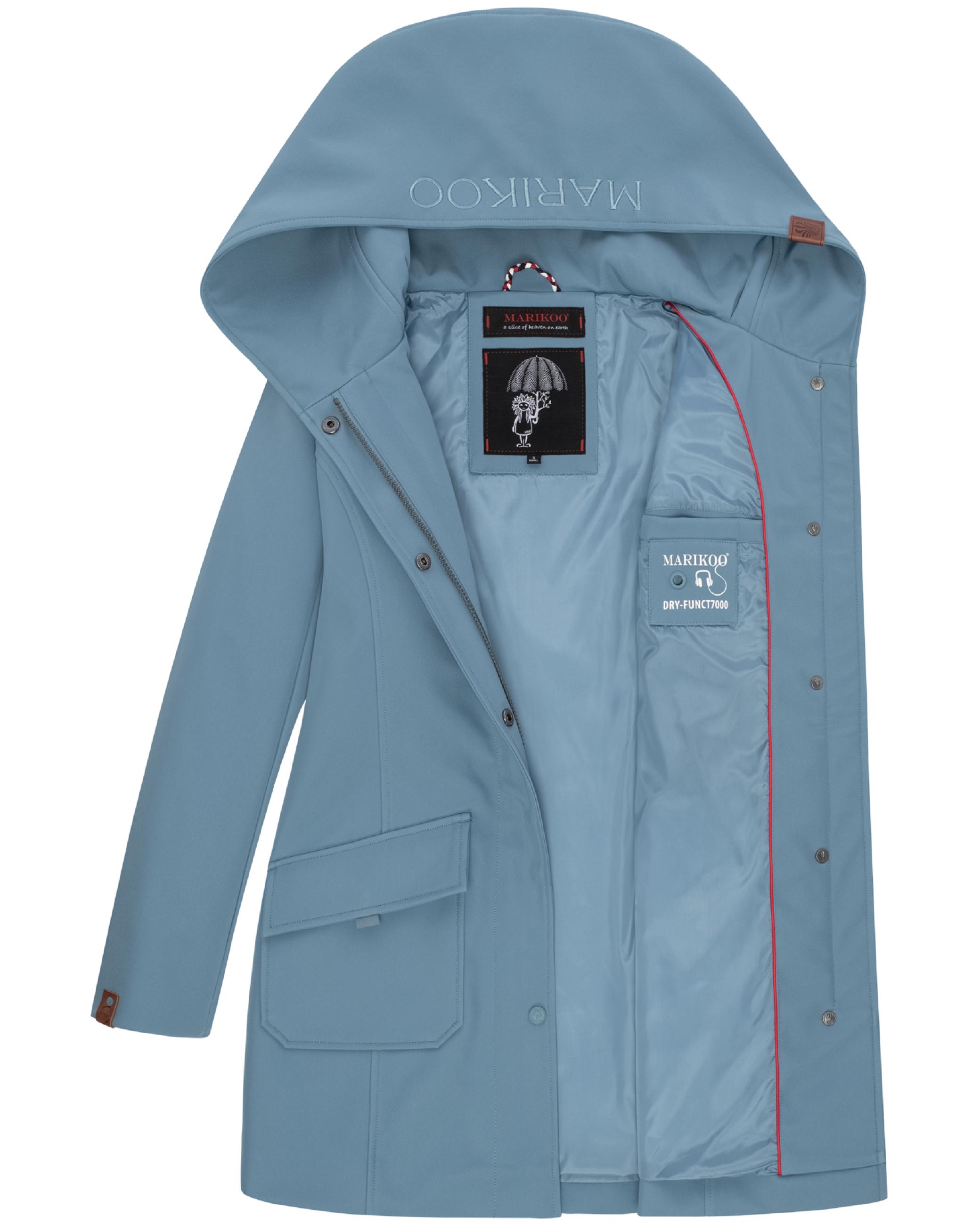Wasserdichter Softshell-Mantel lang mit Kapuze "Mayleen" Powder Blue