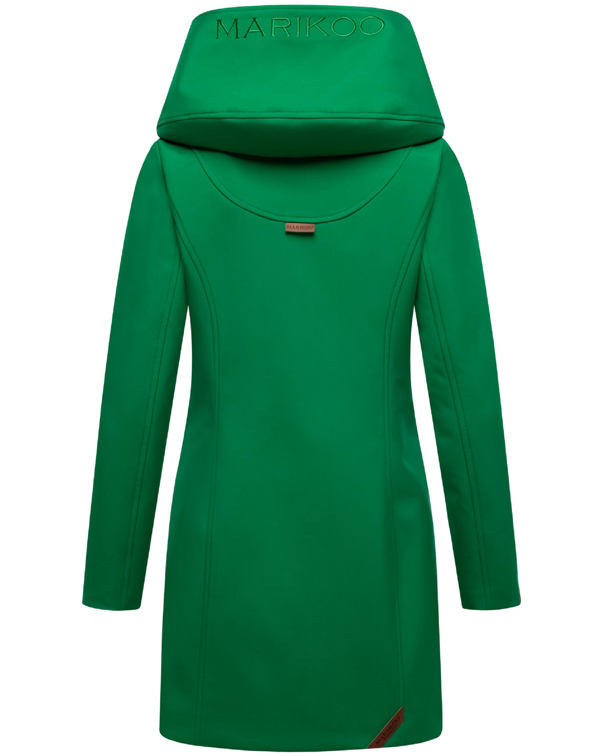Wasserdichter Softshell-Mantel lang mit Kapuze "Mayleen" Smaragd Green