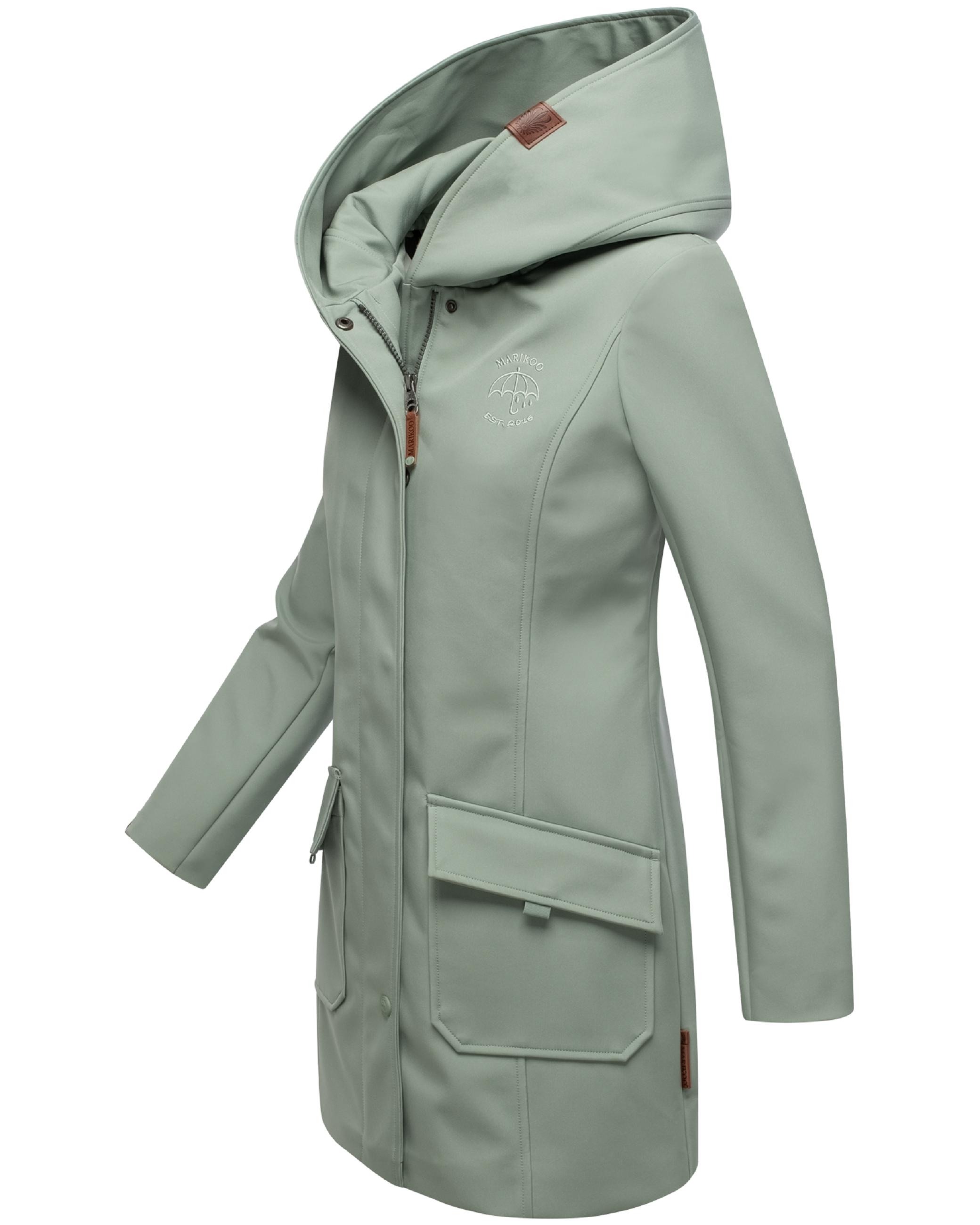 Wasserdichter Softshell-Mantel lang mit Kapuze "Mayleen" Smokey Mint