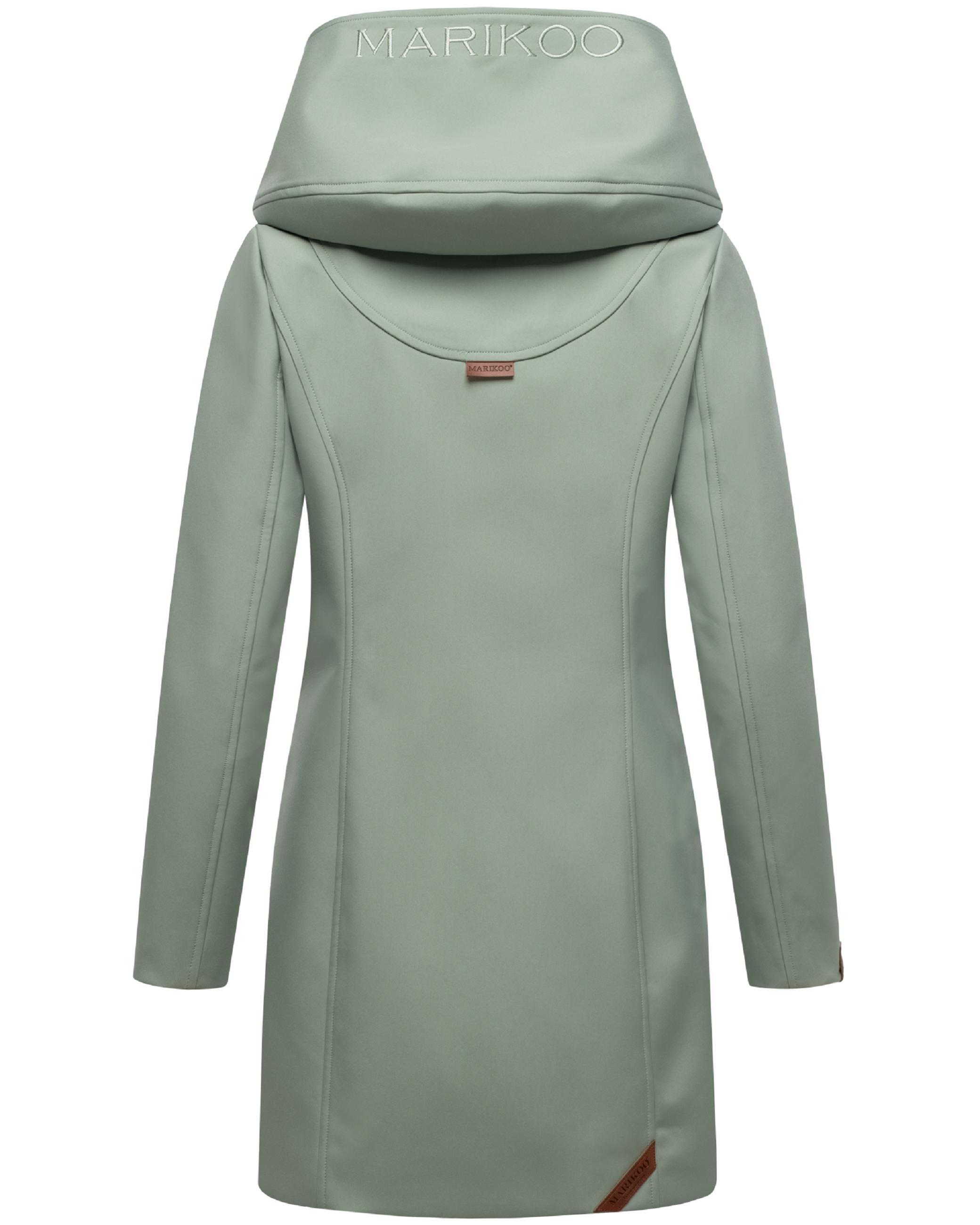 Wasserdichter Softshell-Mantel lang mit Kapuze "Mayleen" Smokey Mint