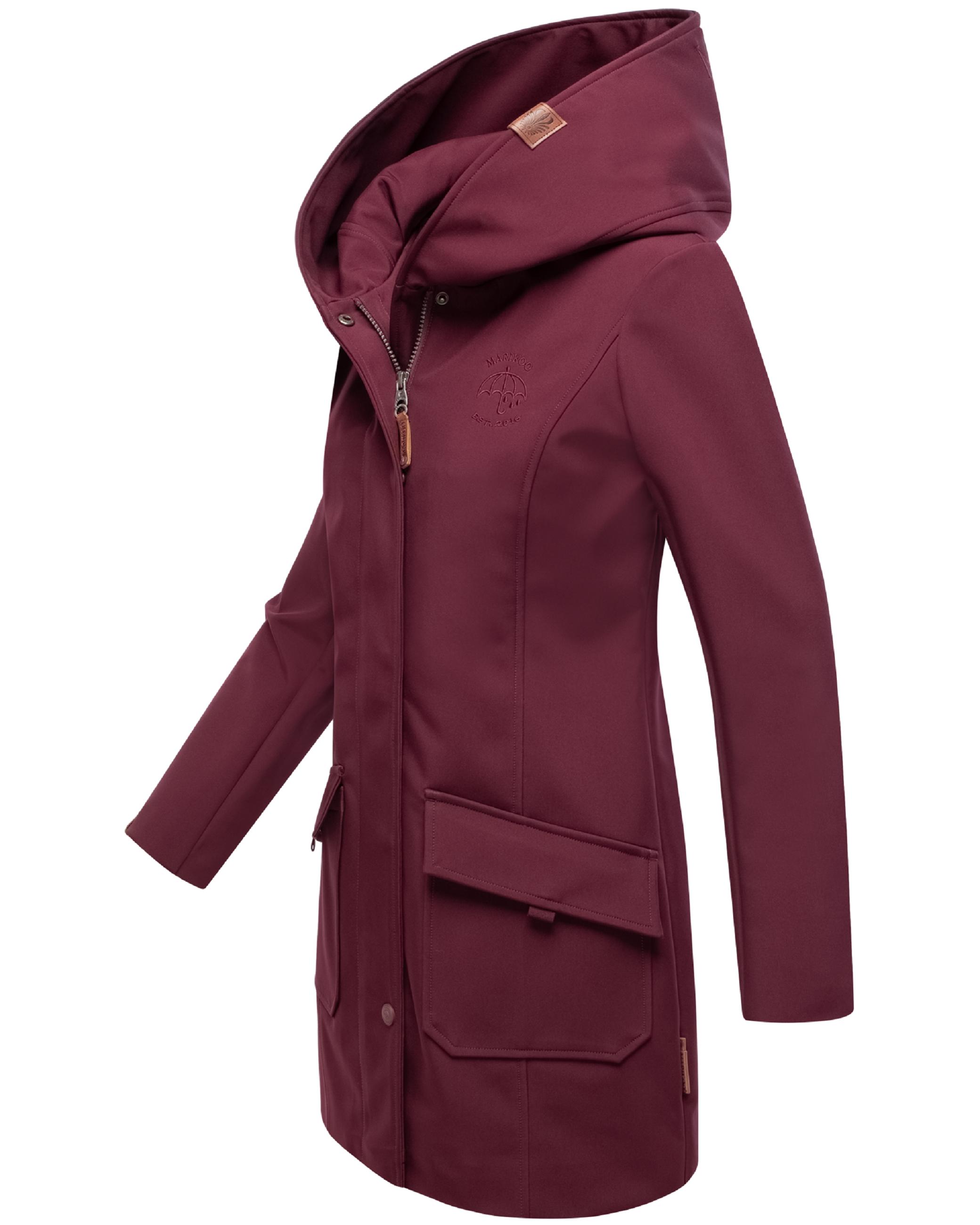 Wasserdichter Softshell-Mantel lang mit Kapuze "Mayleen" Wine
