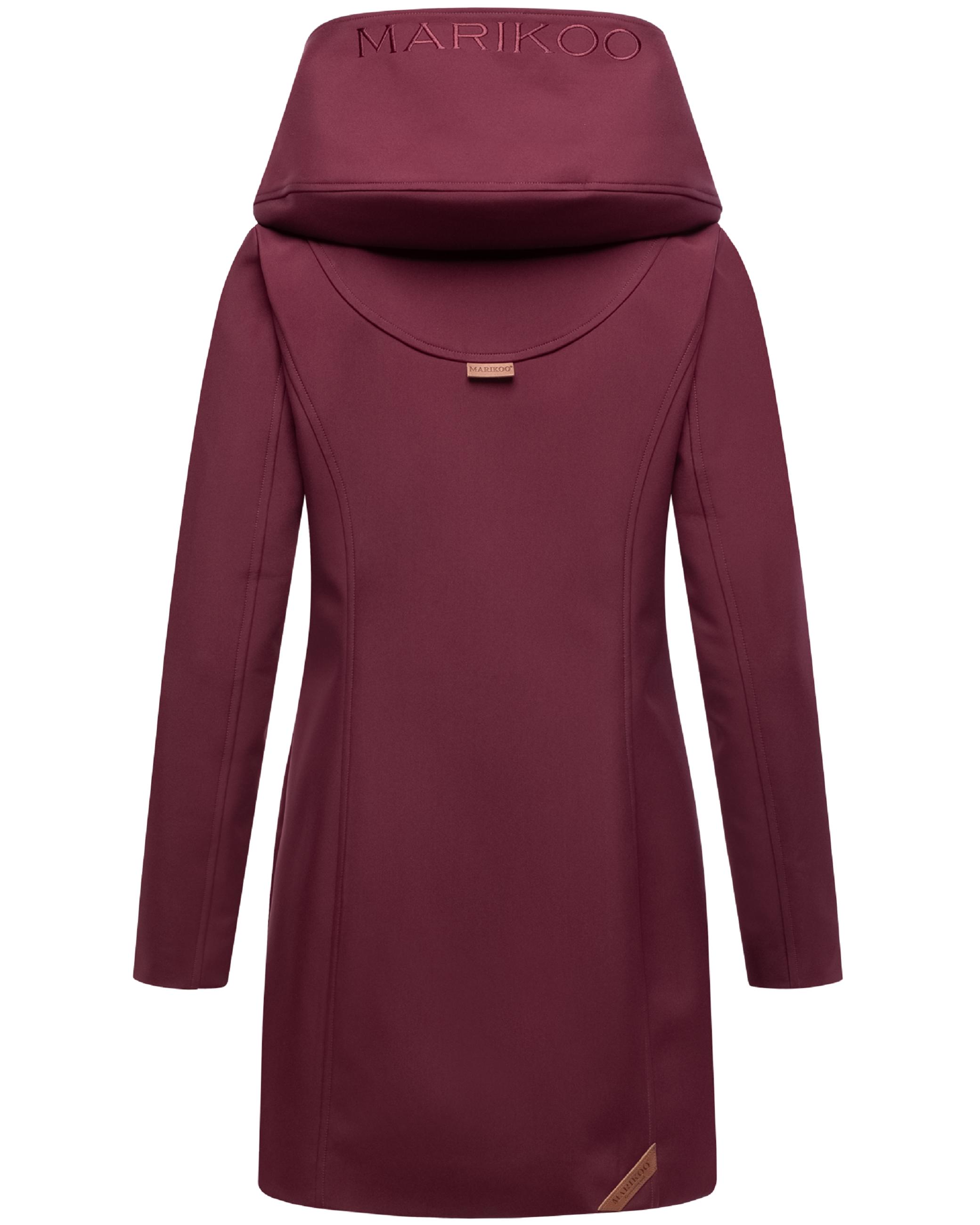 Wasserdichter Softshell-Mantel lang mit Kapuze "Mayleen" Wine