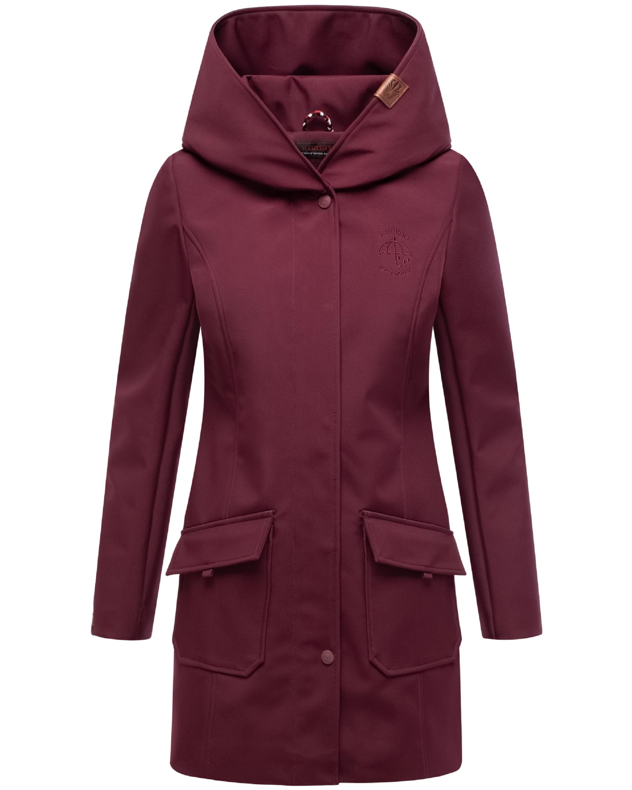 Wasserdichter Softshell-Mantel lang mit Kapuze "Mayleen" Wine