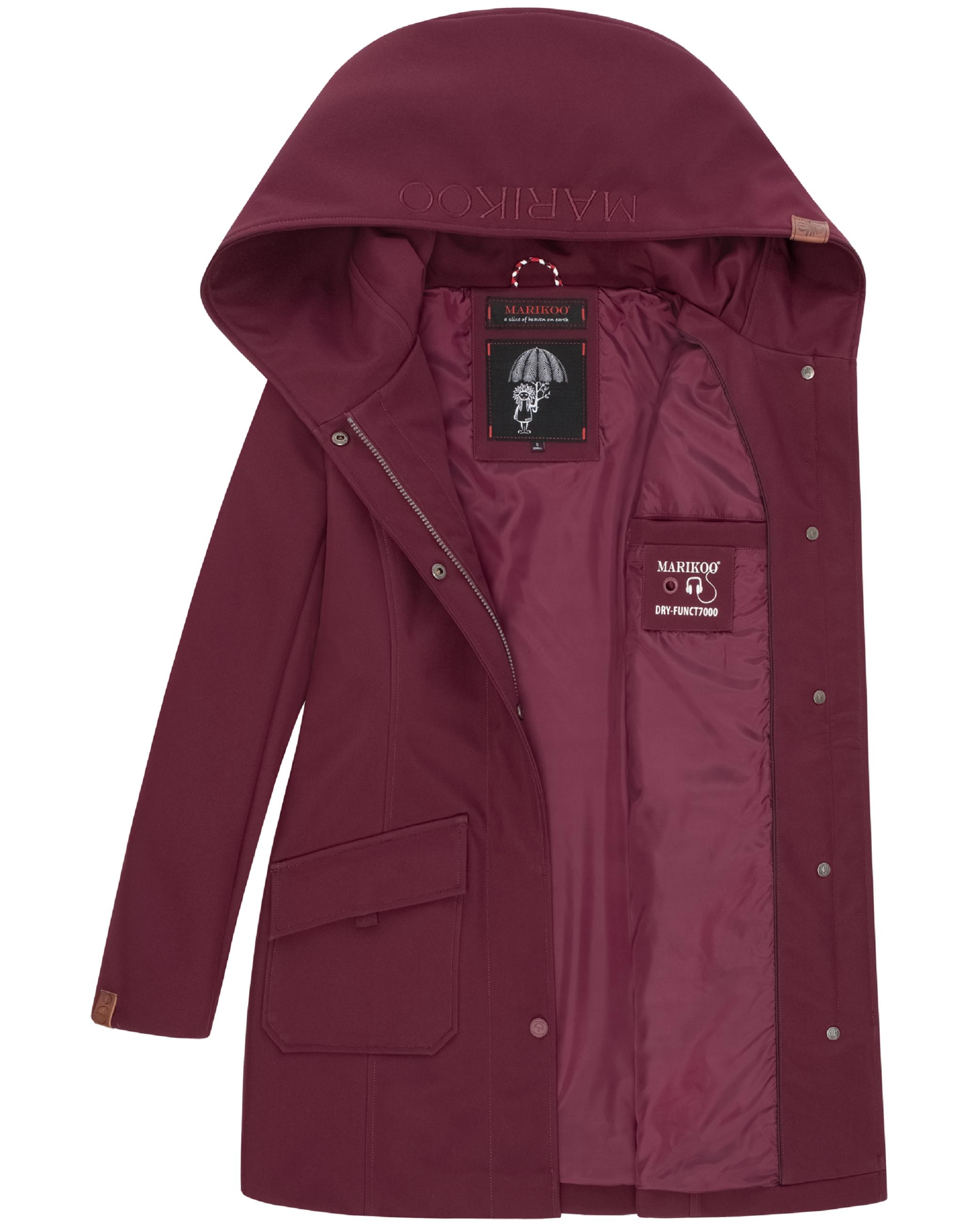 Wasserdichter Softshell-Mantel lang mit Kapuze "Mayleen" Wine
