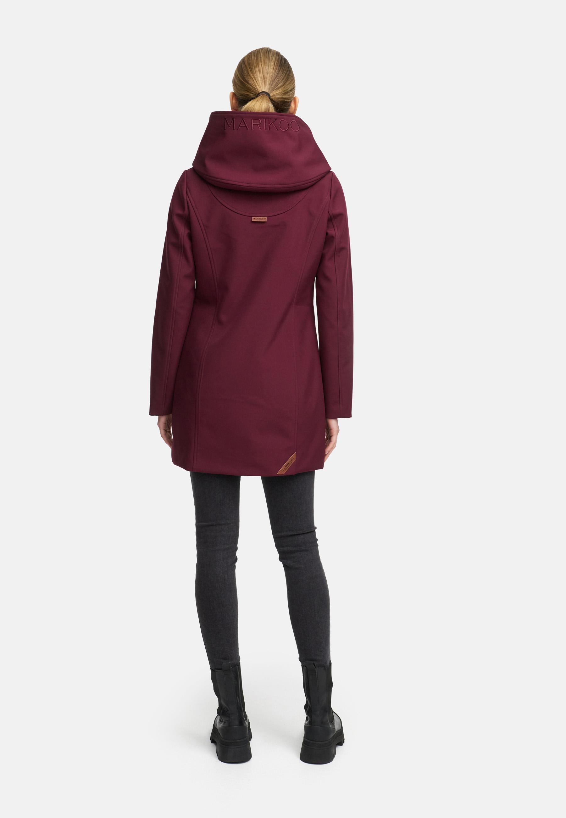Wasserdichter Softshell-Mantel lang mit Kapuze "Mayleen" Wine