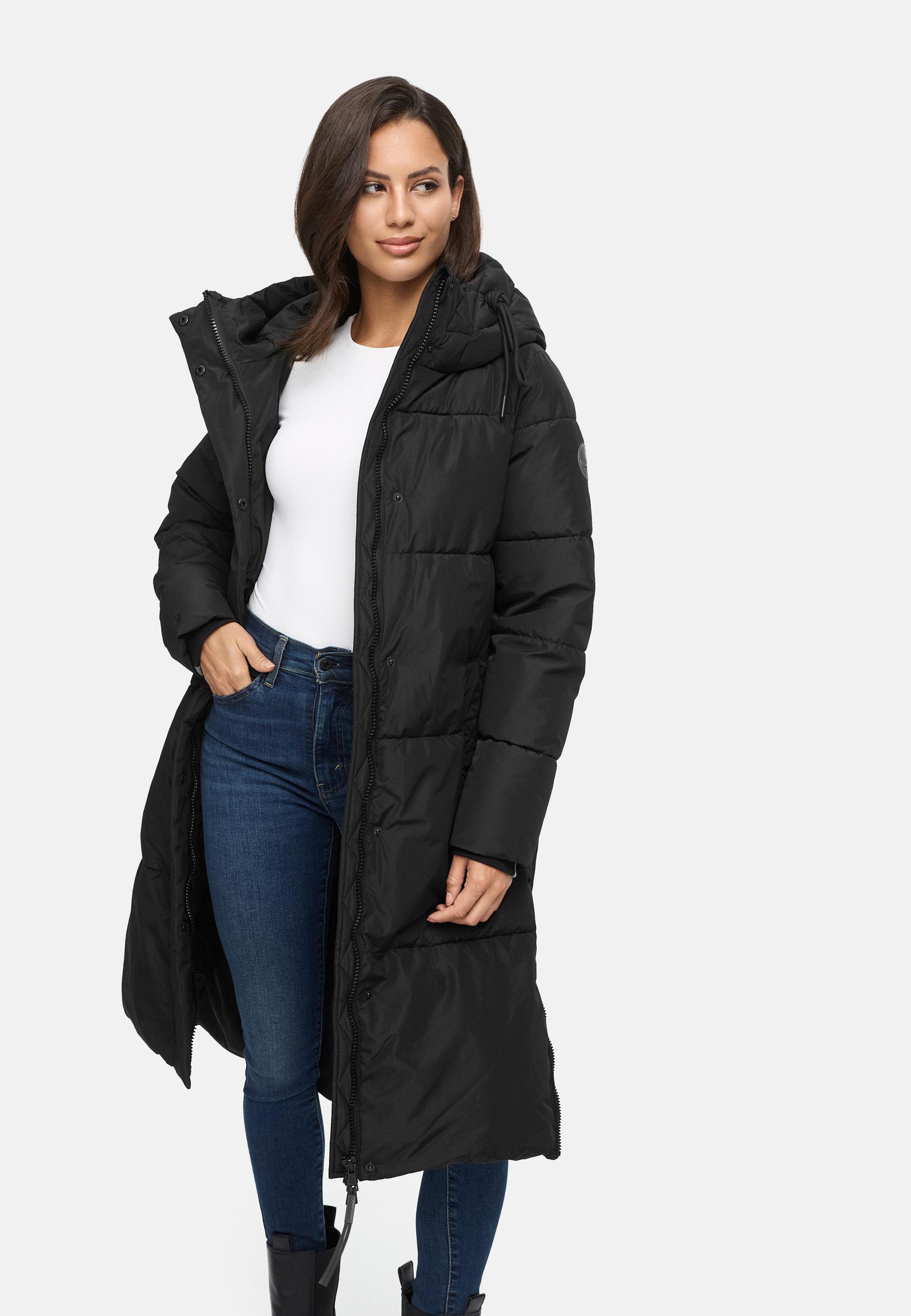 Winter Steppmantel mit Kapuze "Michikoo XVI" Black