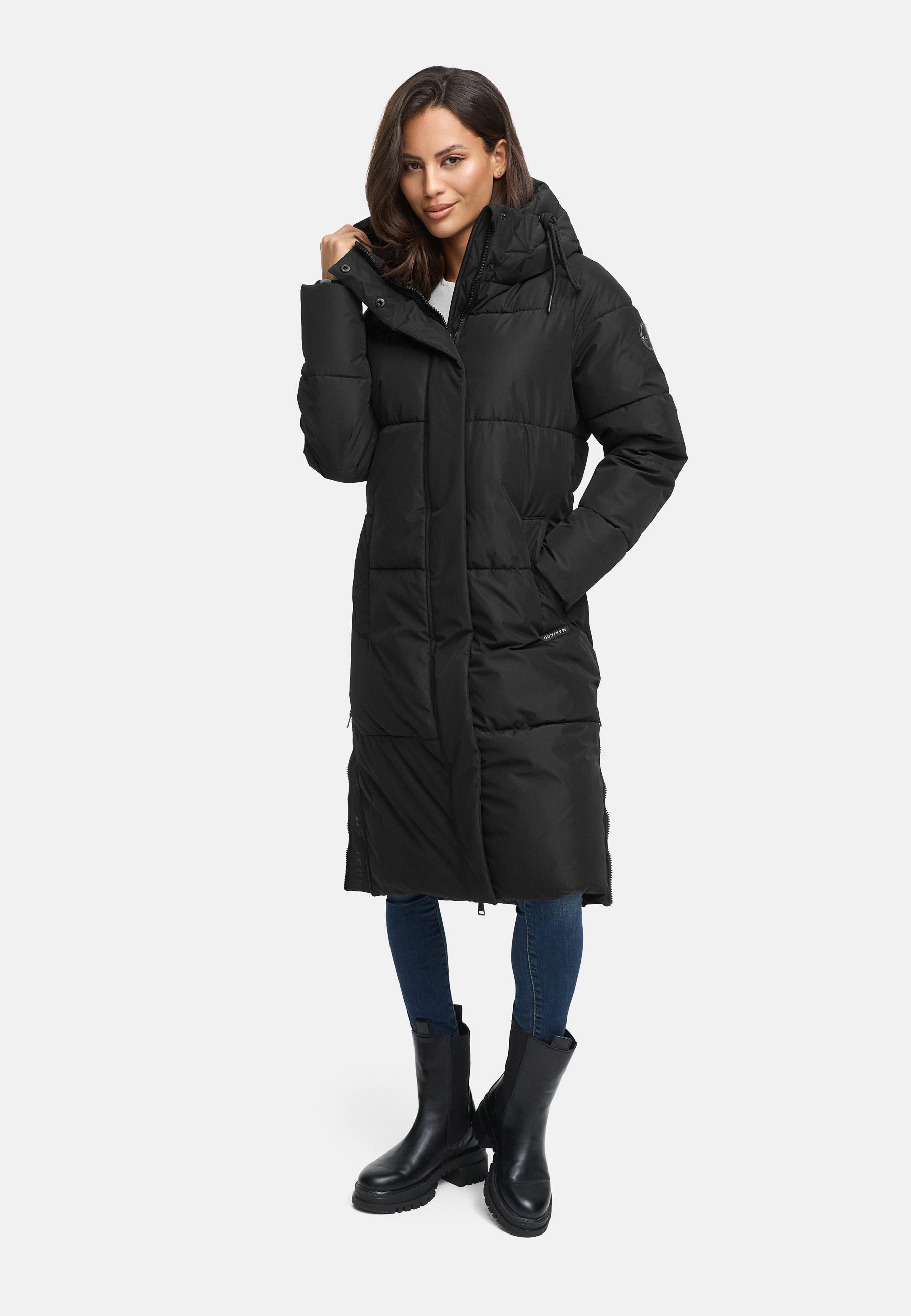 Winter Steppmantel mit Kapuze "Michikoo XVI" Black