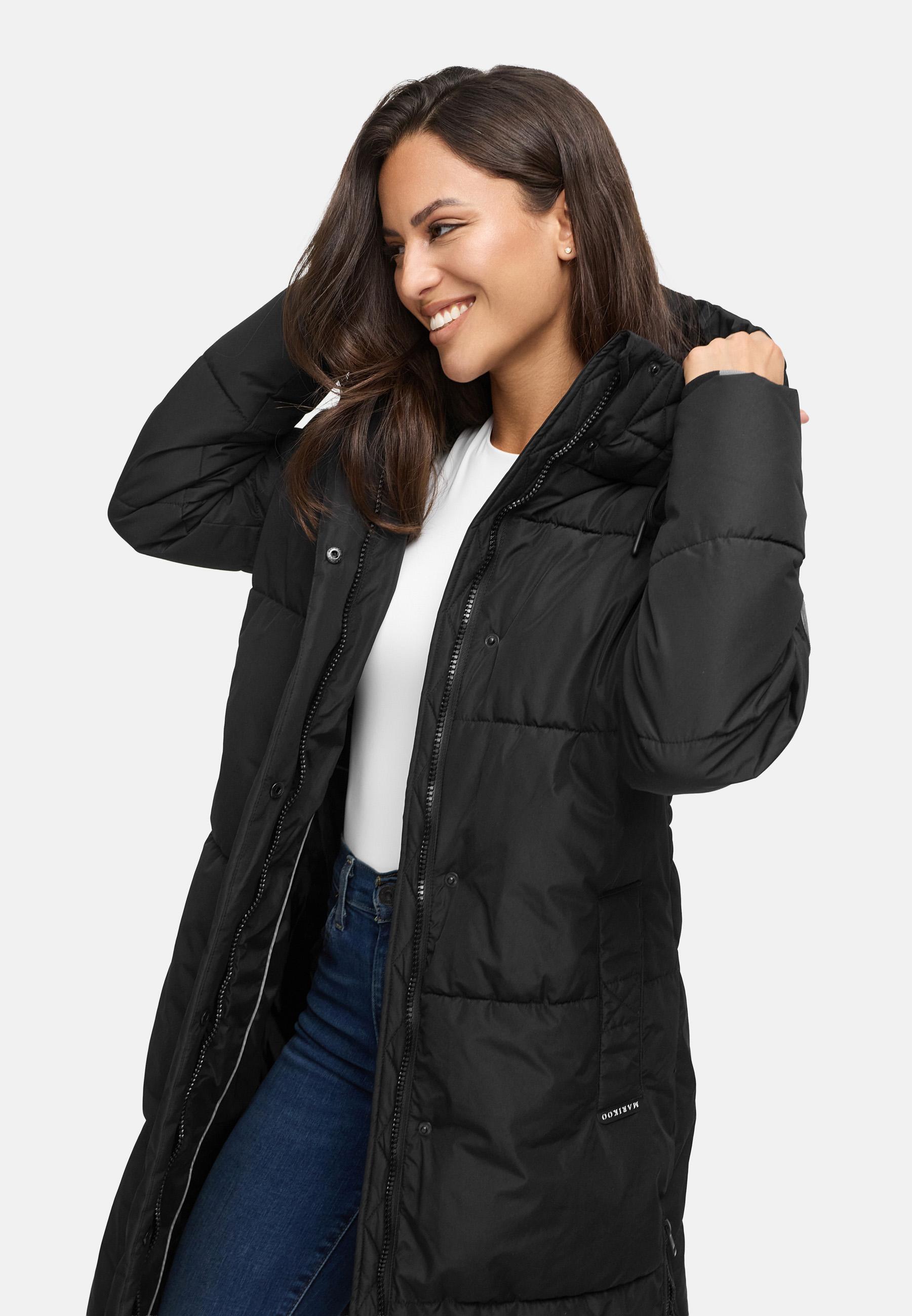 Winter Steppmantel mit Kapuze "Michikoo XVI" Black