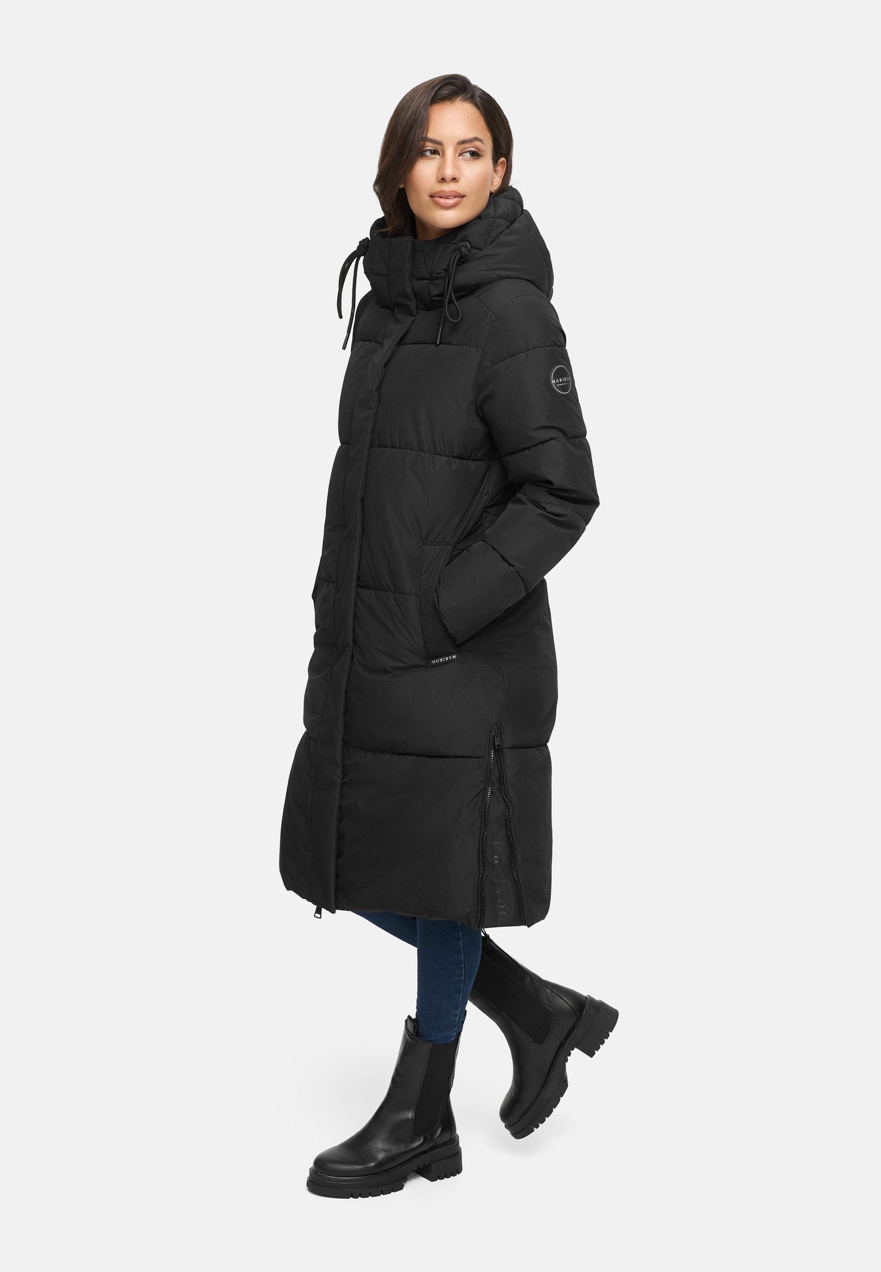 Winter Steppmantel mit Kapuze "Michikoo XVI" Black