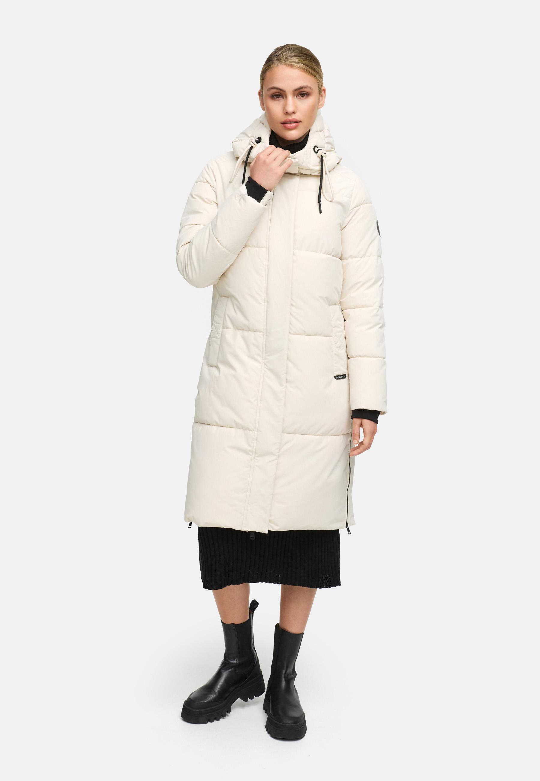 Winter Steppmantel mit Kapuze "Michikoo XVI" Cream