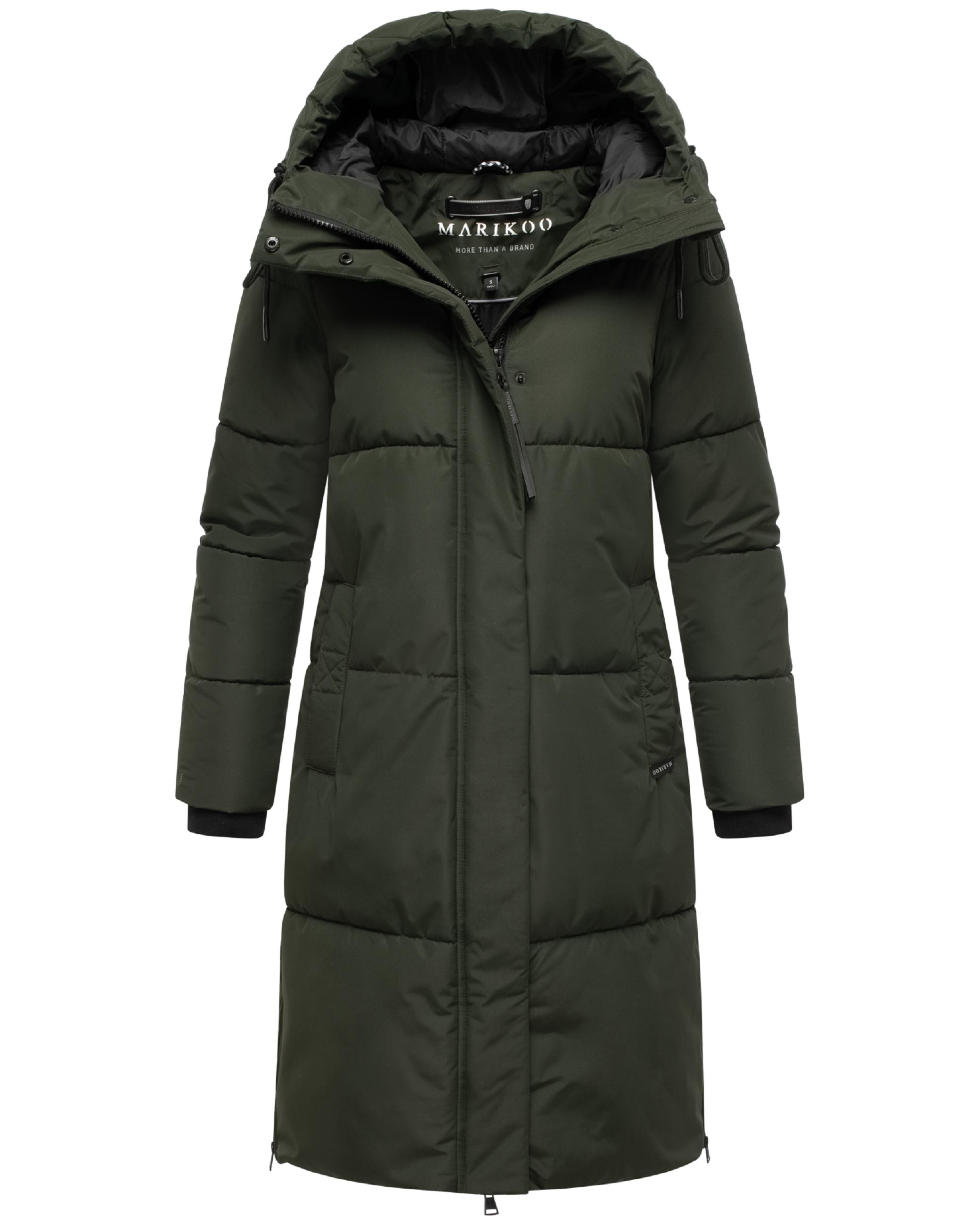 Winter Steppmantel mit Kapuze "Michikoo XVI" Dark Olive