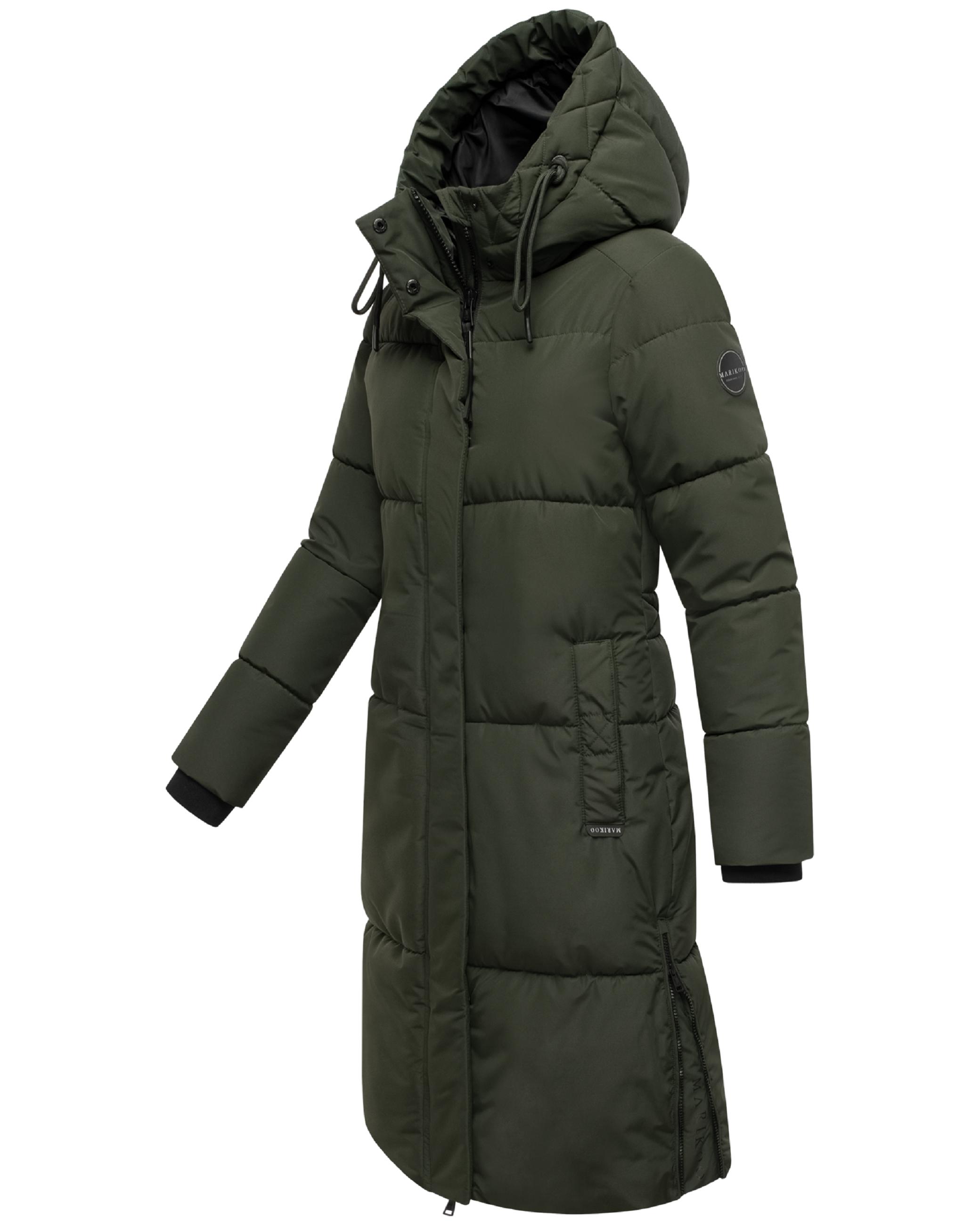 Winter Steppmantel mit Kapuze "Michikoo XVI" Dark Olive