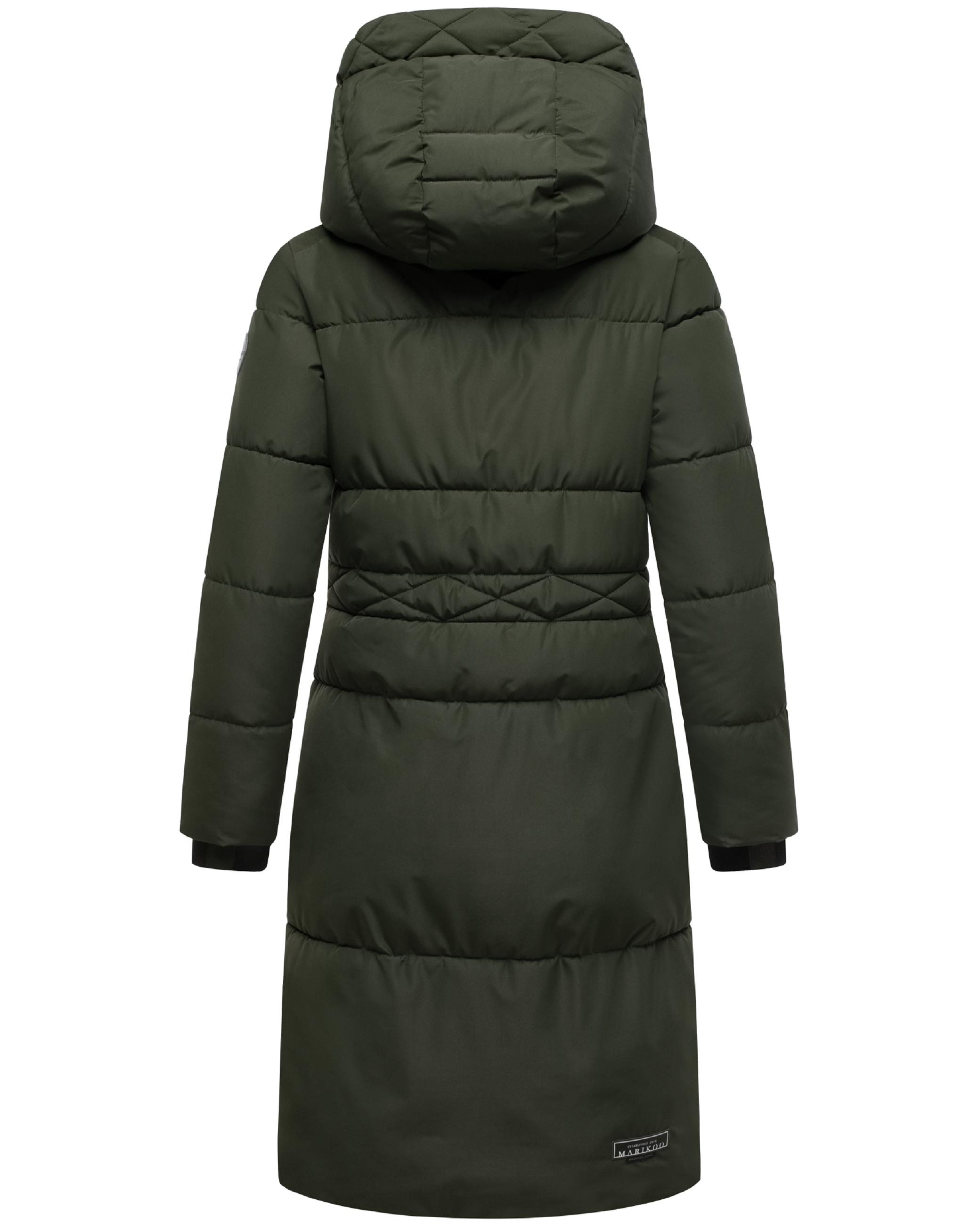 Winter Steppmantel mit Kapuze "Michikoo XVI" Dark Olive