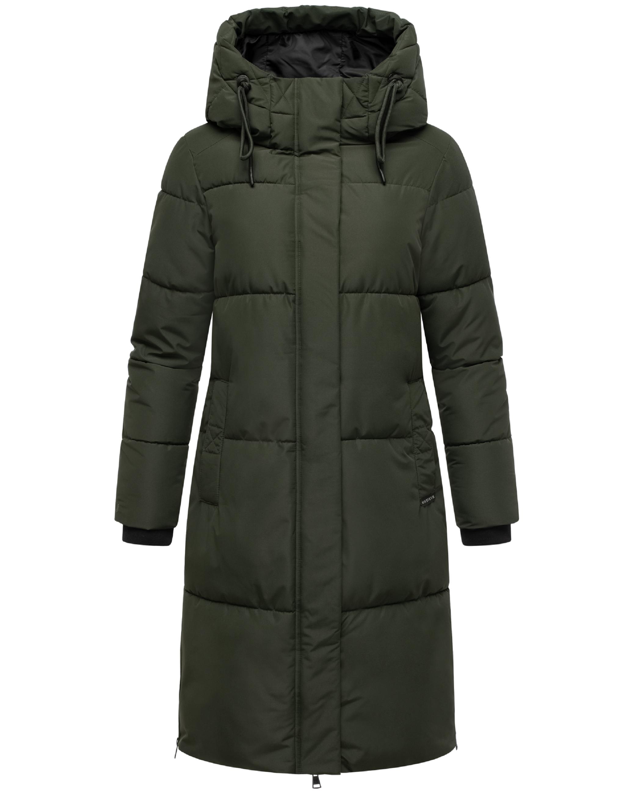 Winter Steppmantel mit Kapuze "Michikoo XVI" Dark Olive