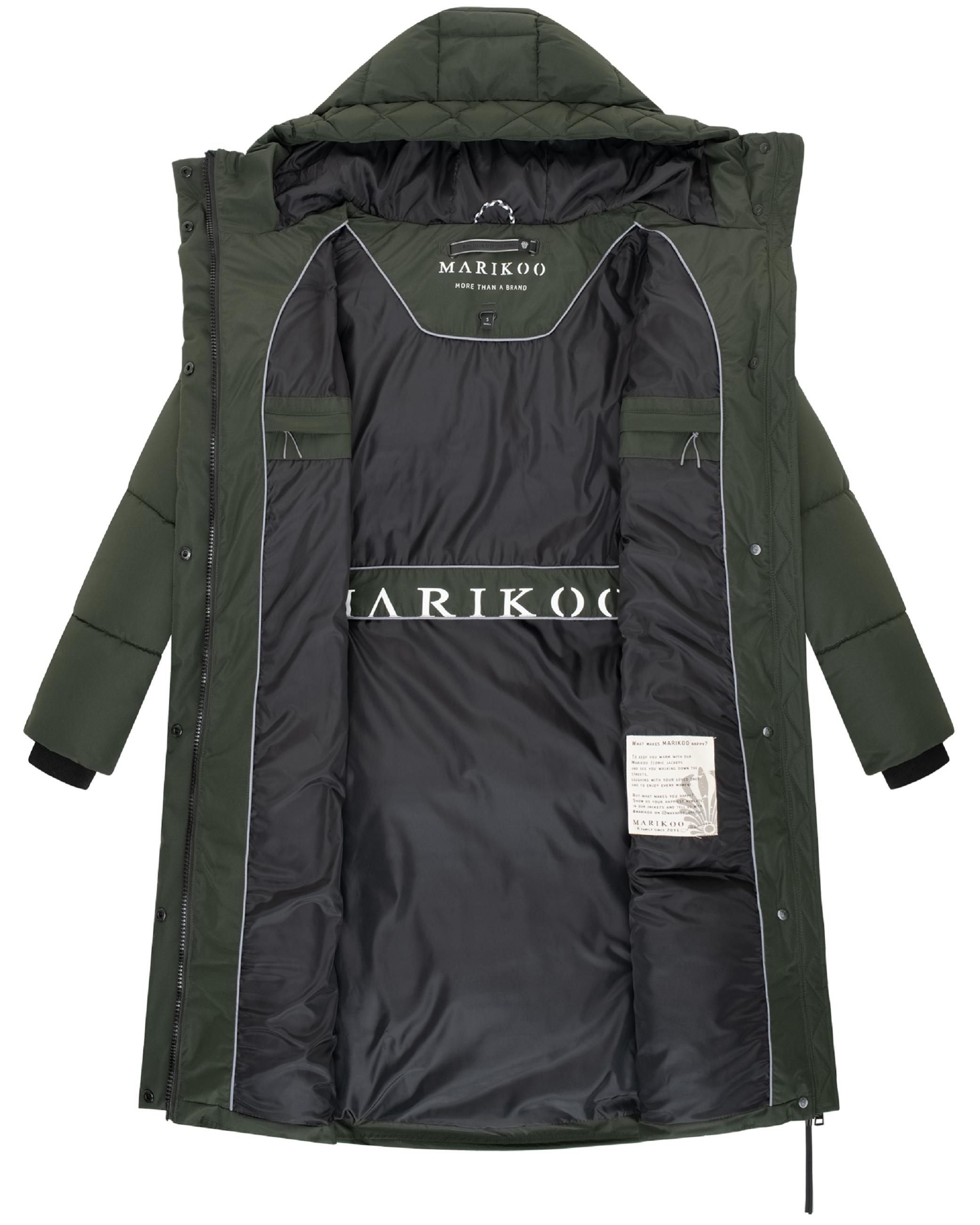 Winter Steppmantel mit Kapuze "Michikoo XVI" Dark Olive