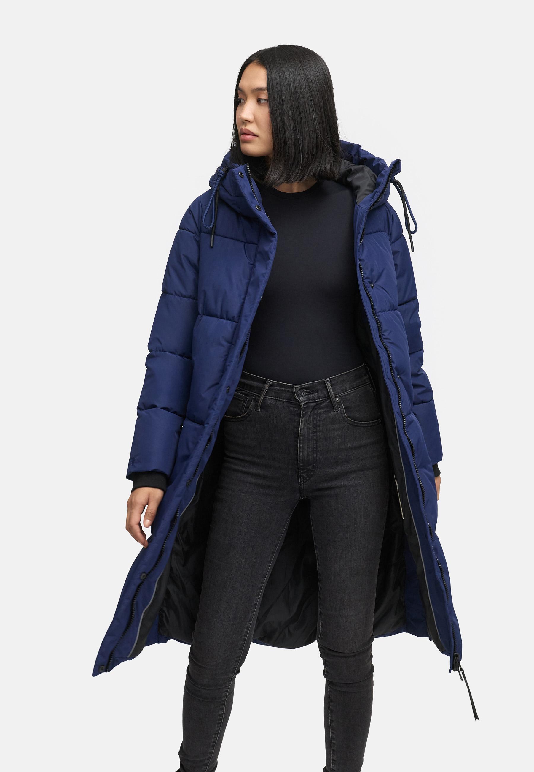 Winter Steppmantel mit Kapuze "Michikoo XVI" Navy