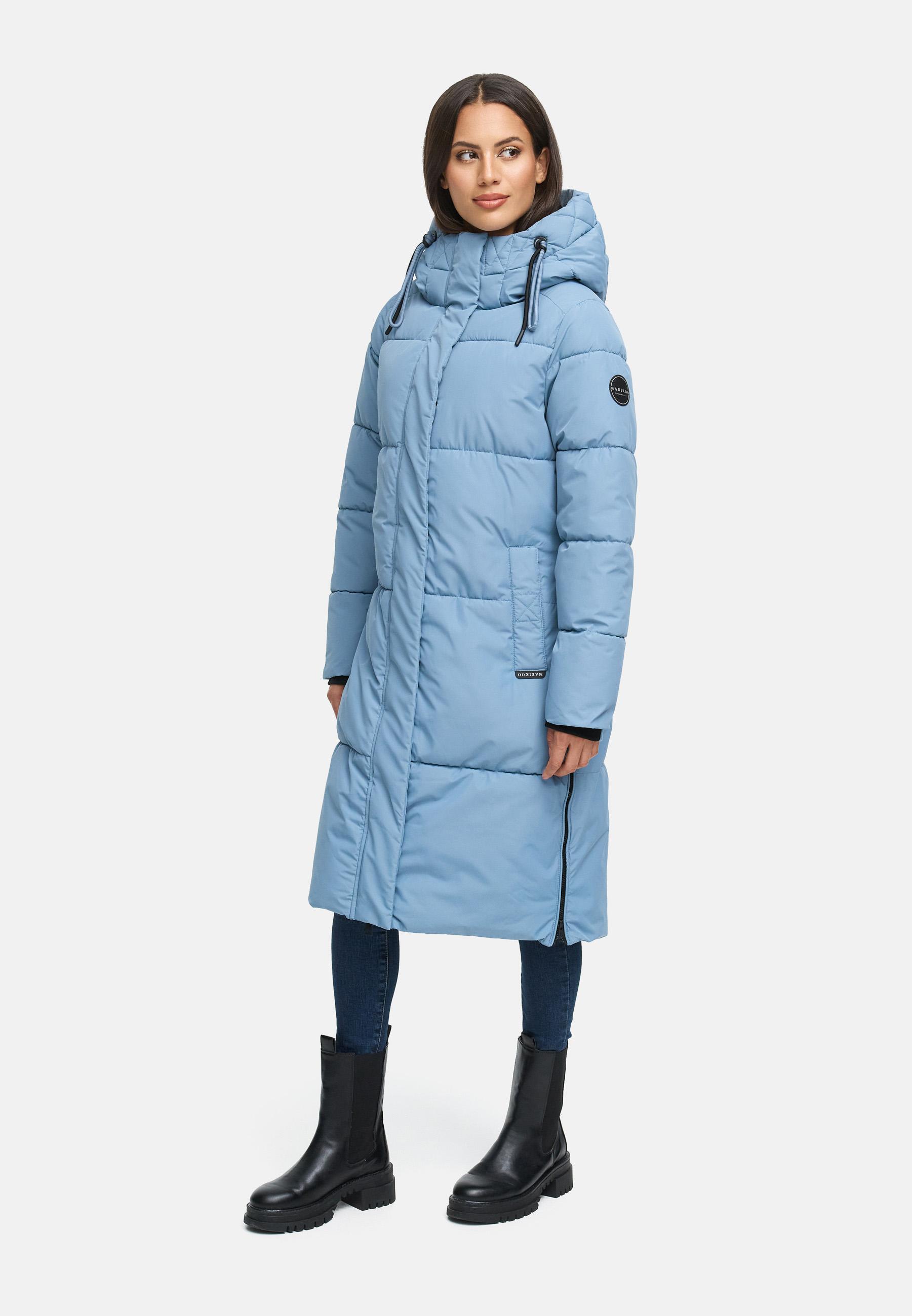 Winter Steppmantel mit Kapuze "Michikoo XVI" Powder Blue