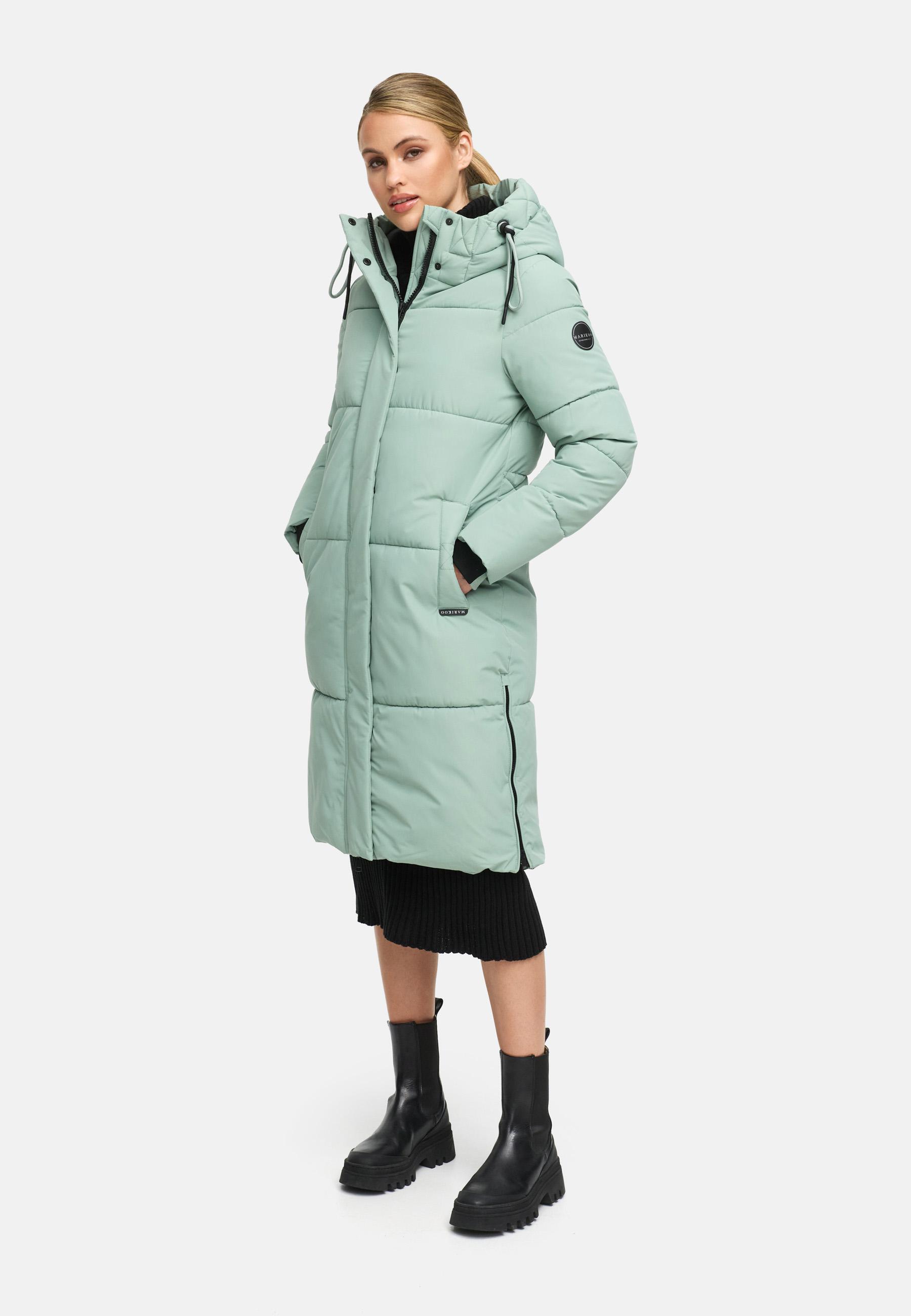 Winter Steppmantel mit Kapuze "Michikoo XVI" Smokey Mint