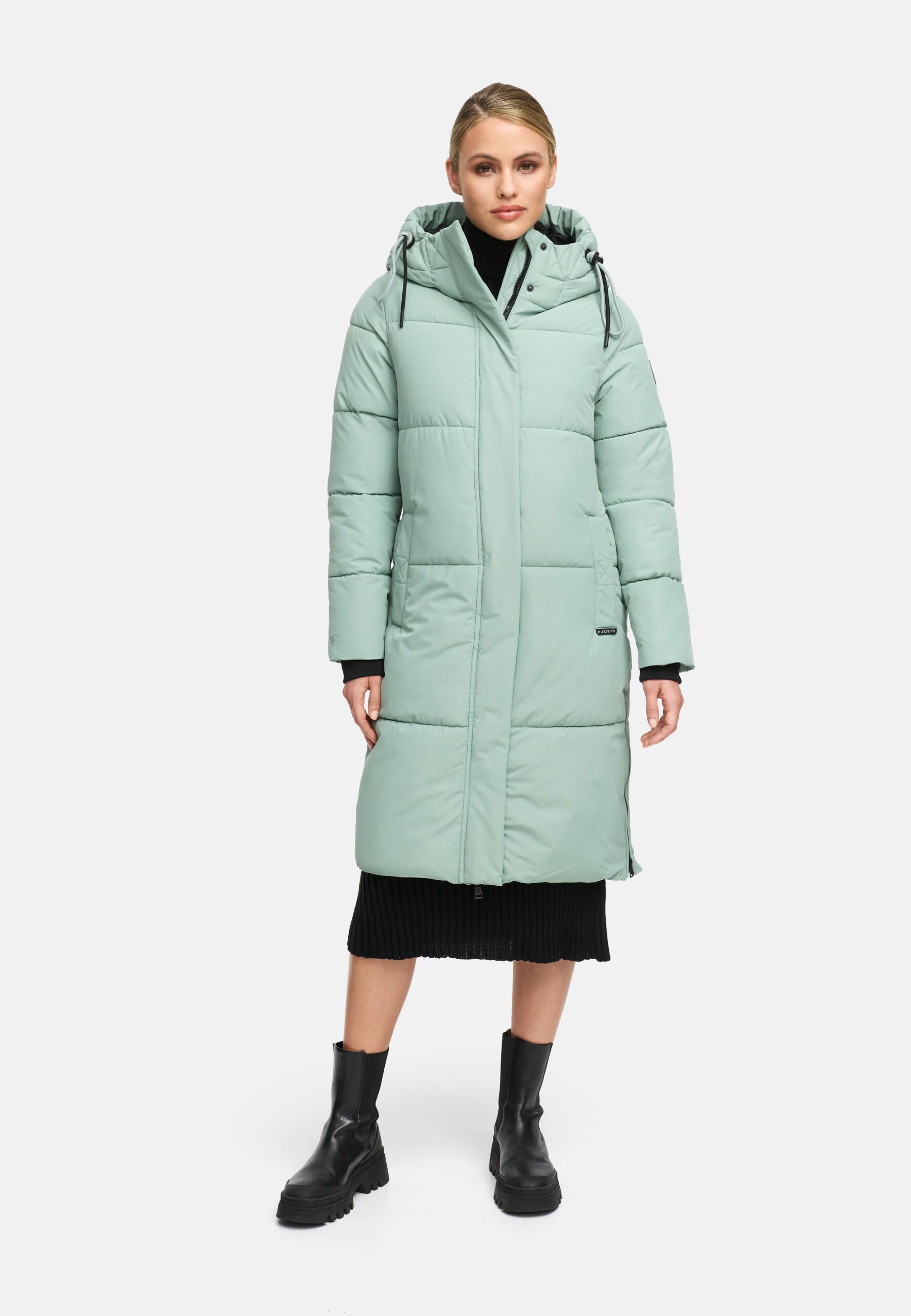 Winter Steppmantel mit Kapuze "Michikoo XVI" Smokey Mint