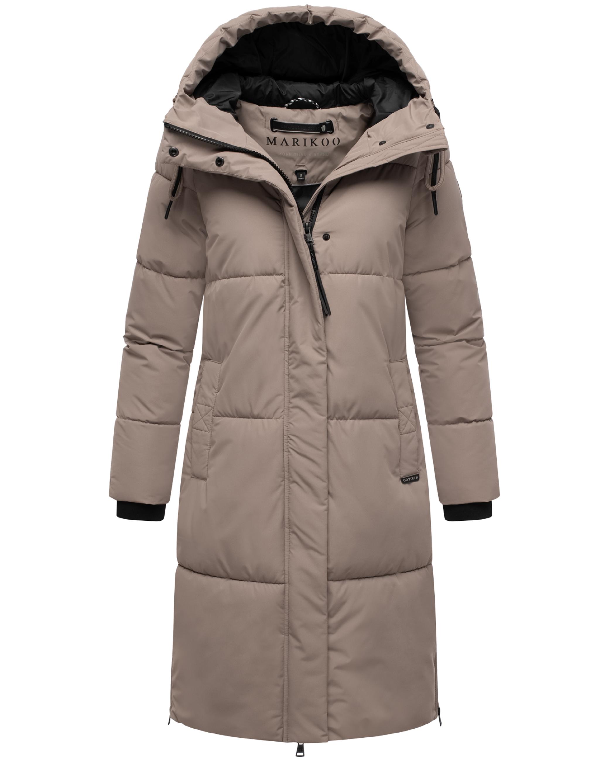 Winter Steppmantel mit Kapuze "Michikoo XVI" Taupe Grey
