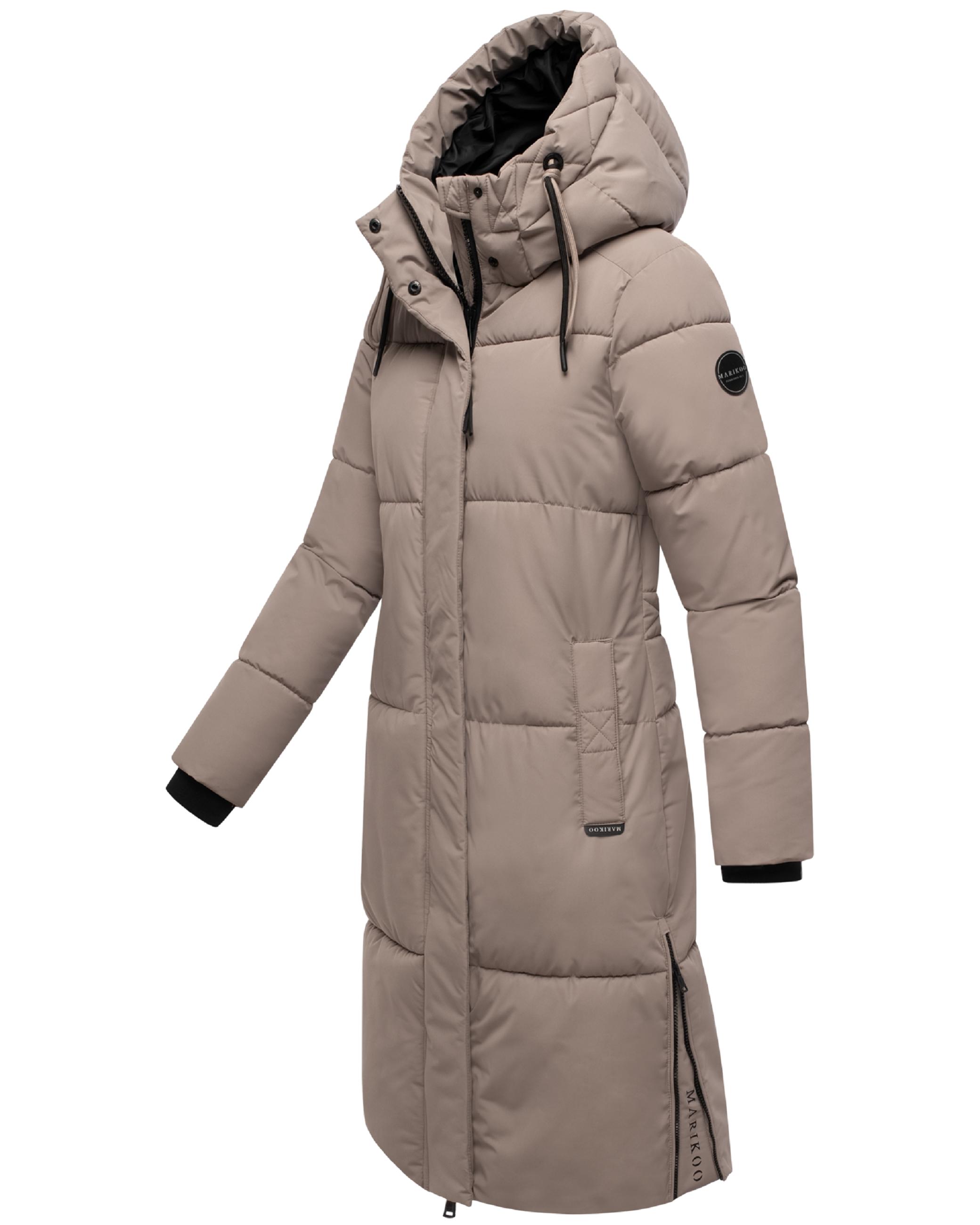 Winter Steppmantel mit Kapuze "Michikoo XVI" Taupe Grey