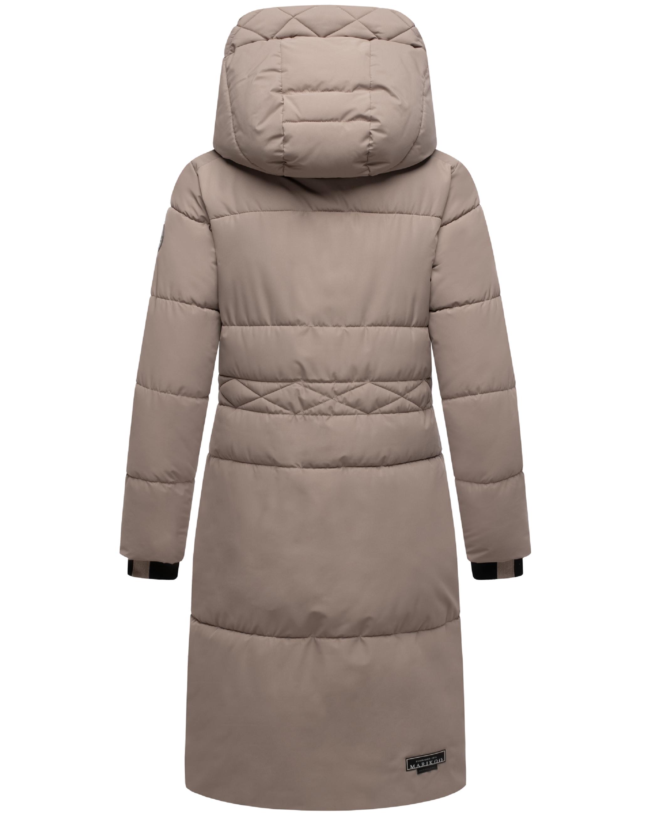 Winter Steppmantel mit Kapuze "Michikoo XVI" Taupe Grey