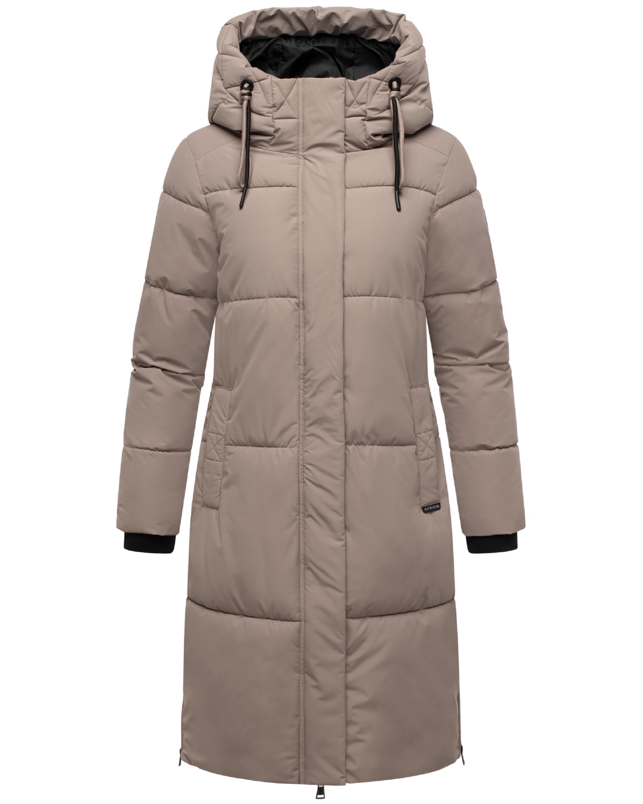 Winter Steppmantel mit Kapuze "Michikoo XVI" Taupe Grey