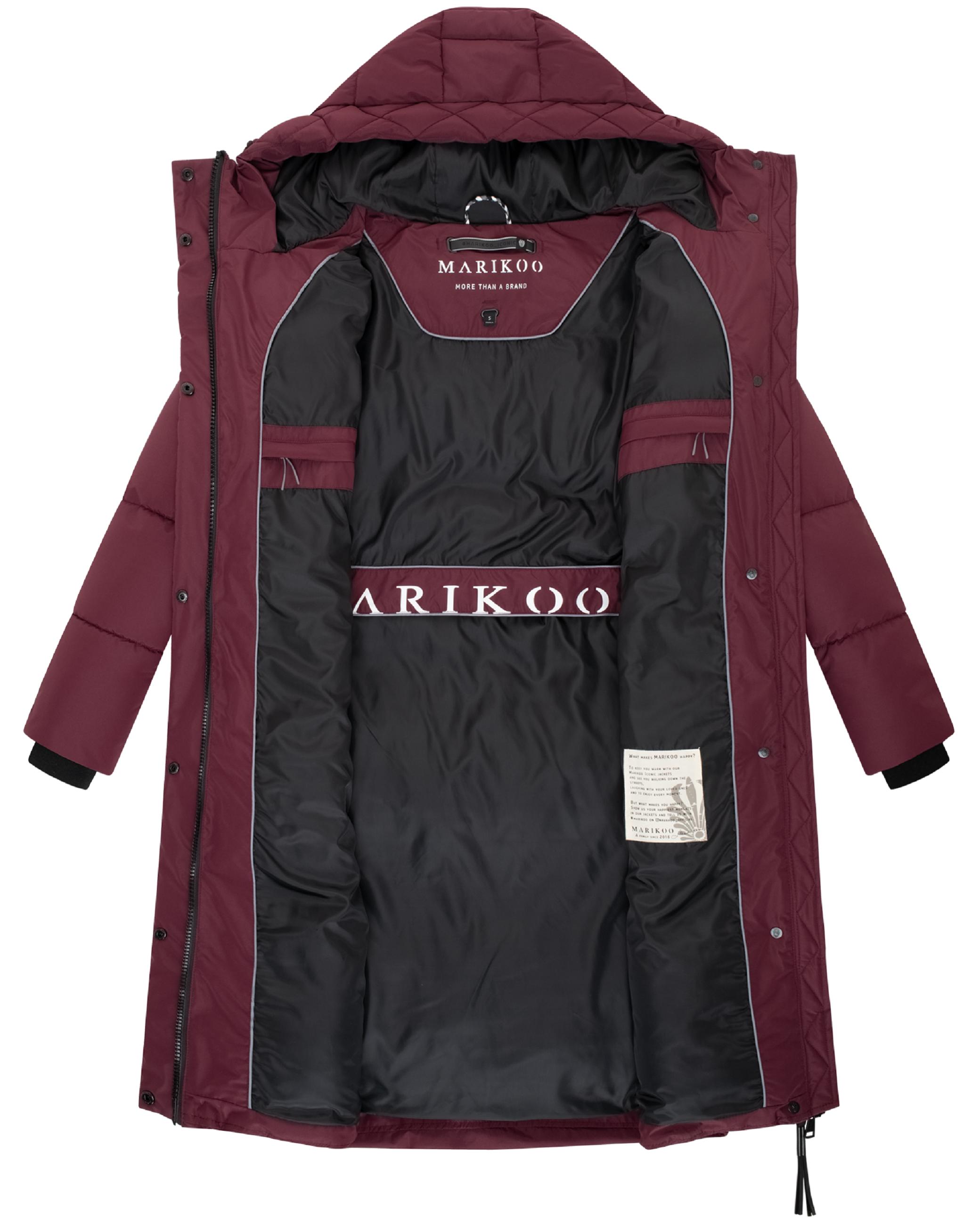 Winter Steppmantel mit Kapuze "Michikoo XVI" Wine