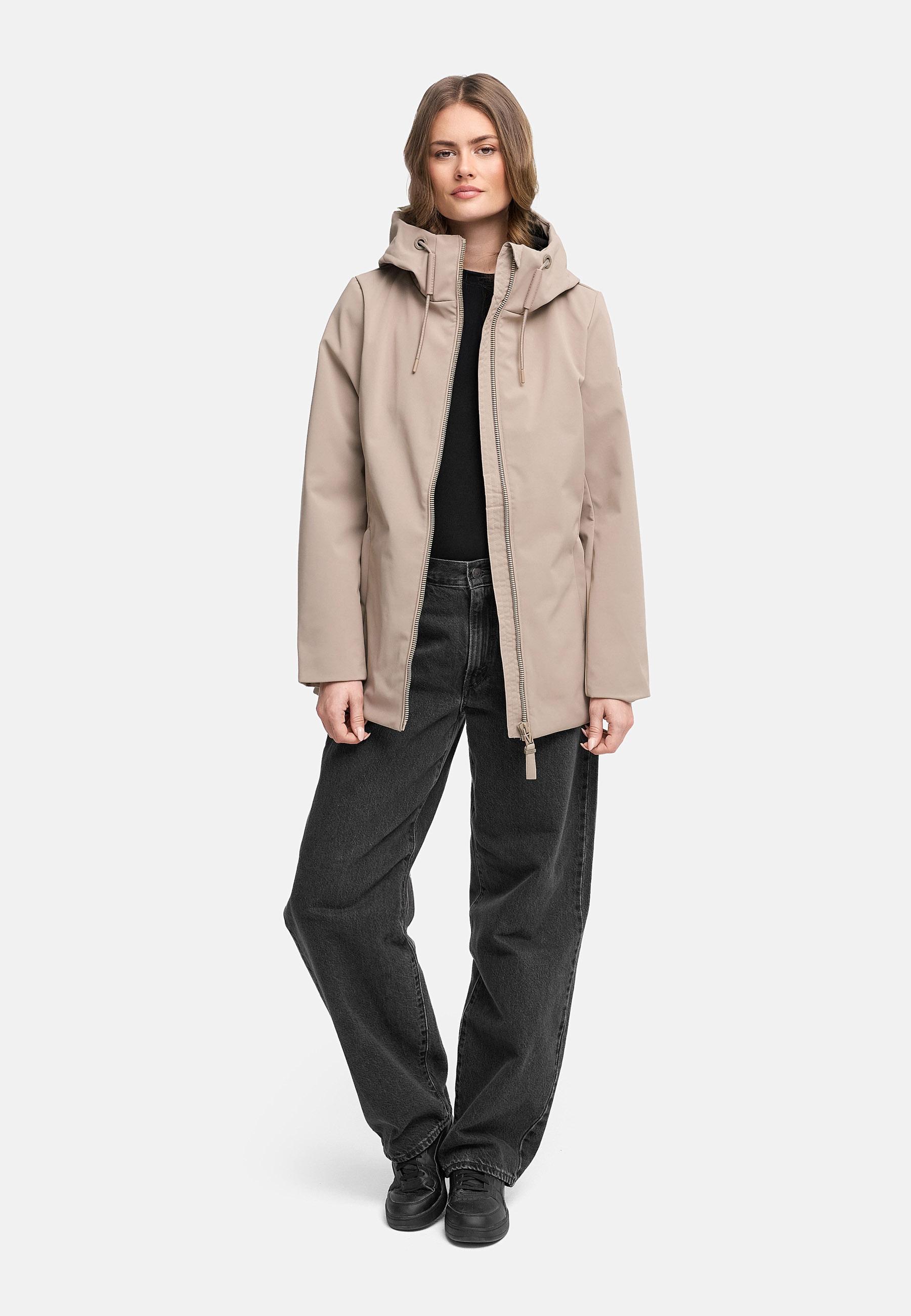 Wasserdichte Übergangsjacke mit Kapuze "Minaa 16" Taupe Grey
