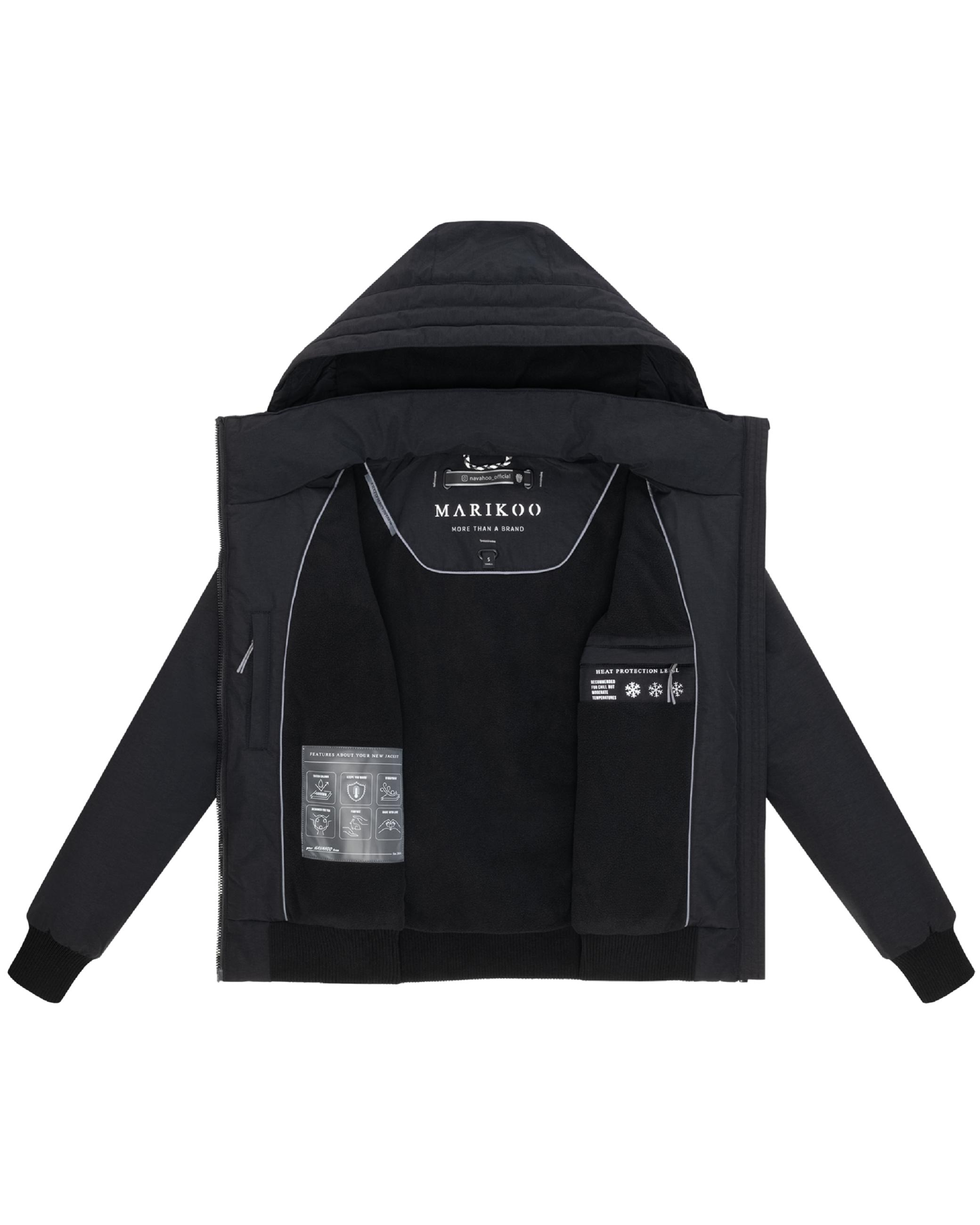 wasserdichte Winterjacke mit Rippstrick-Details "Mooni 16" Black